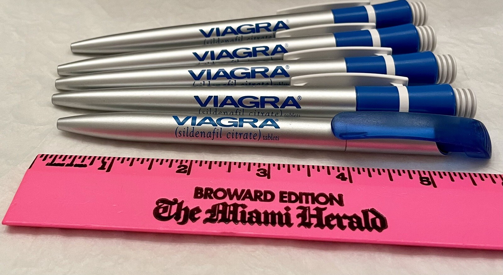 VTG Lot of 5 VIAGRA Plastic Pens Pharma Promo Rep Logo Advertising NEW NOS