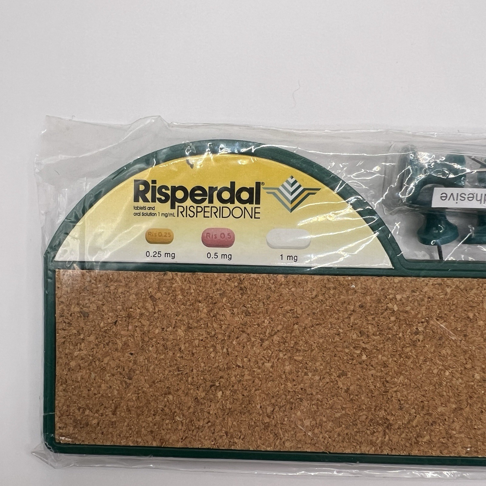 VTG Risperdal Risperidone Pharmaceutical Rep Collectible Cork board w/tacks NIP