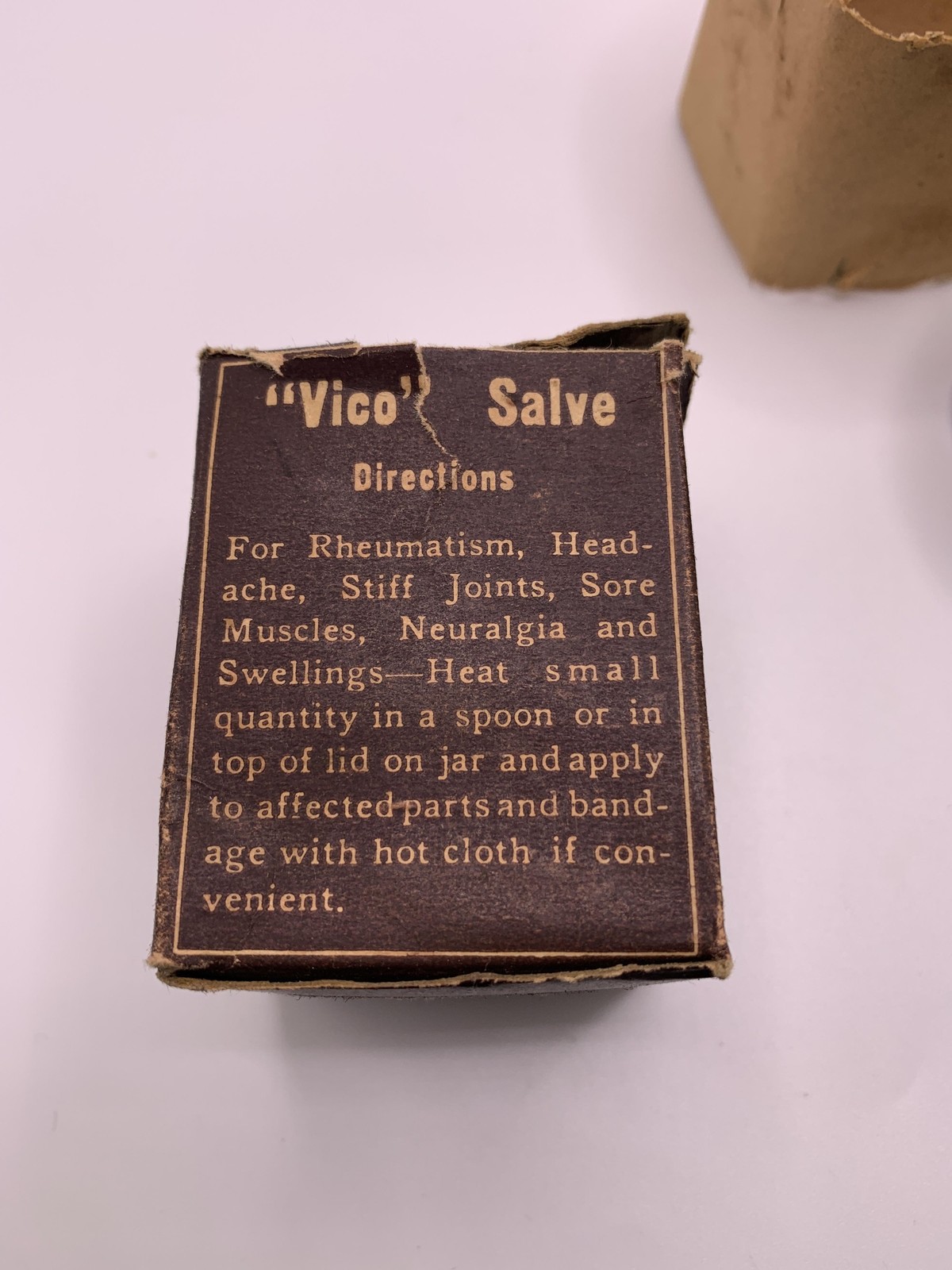 Vintage Vico Salve Ointment Jar Box And Insert Boonville MO USA Chem Co