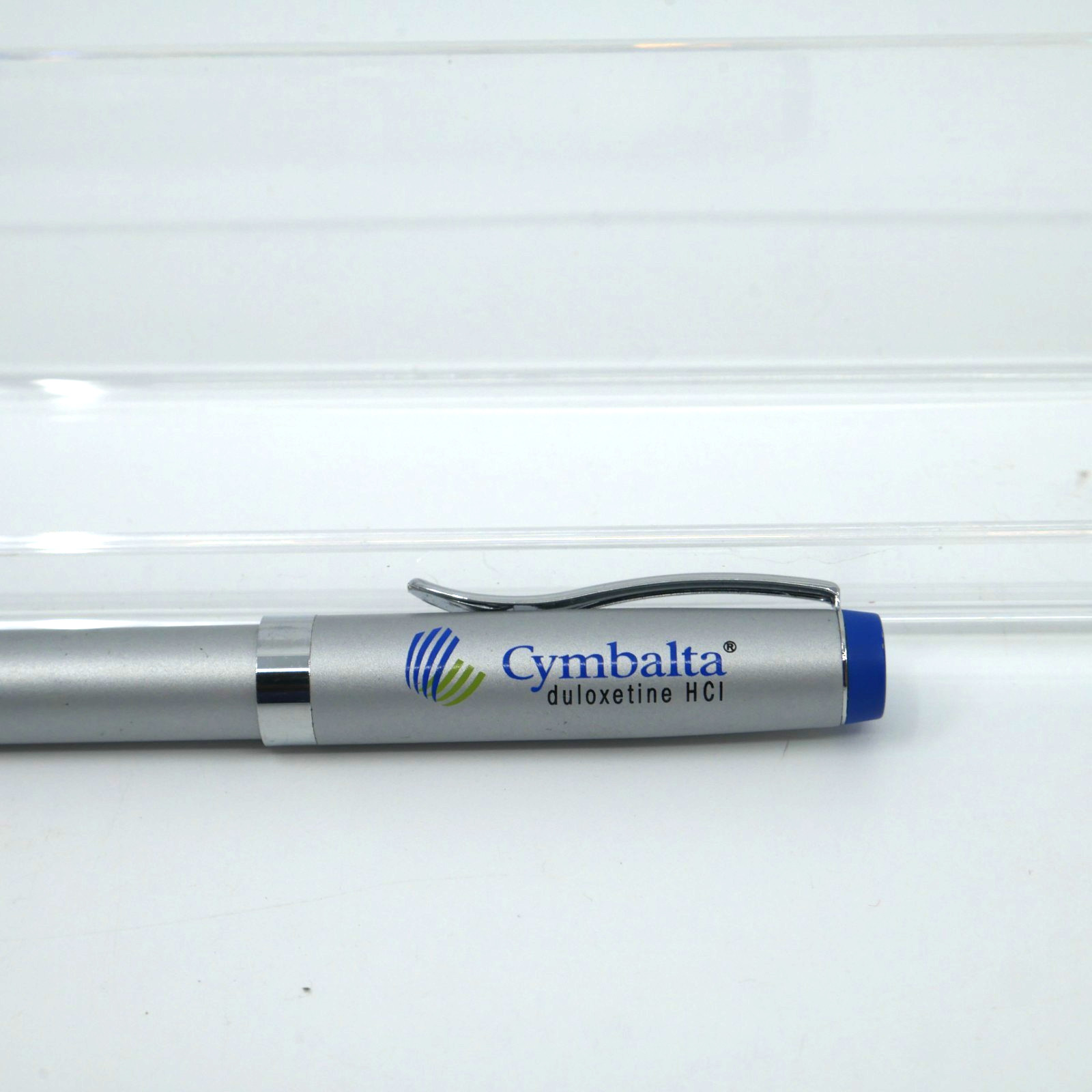CYMBALTA Rep Pharmaceutical Advertising Pen Metal p2 silver indented grip