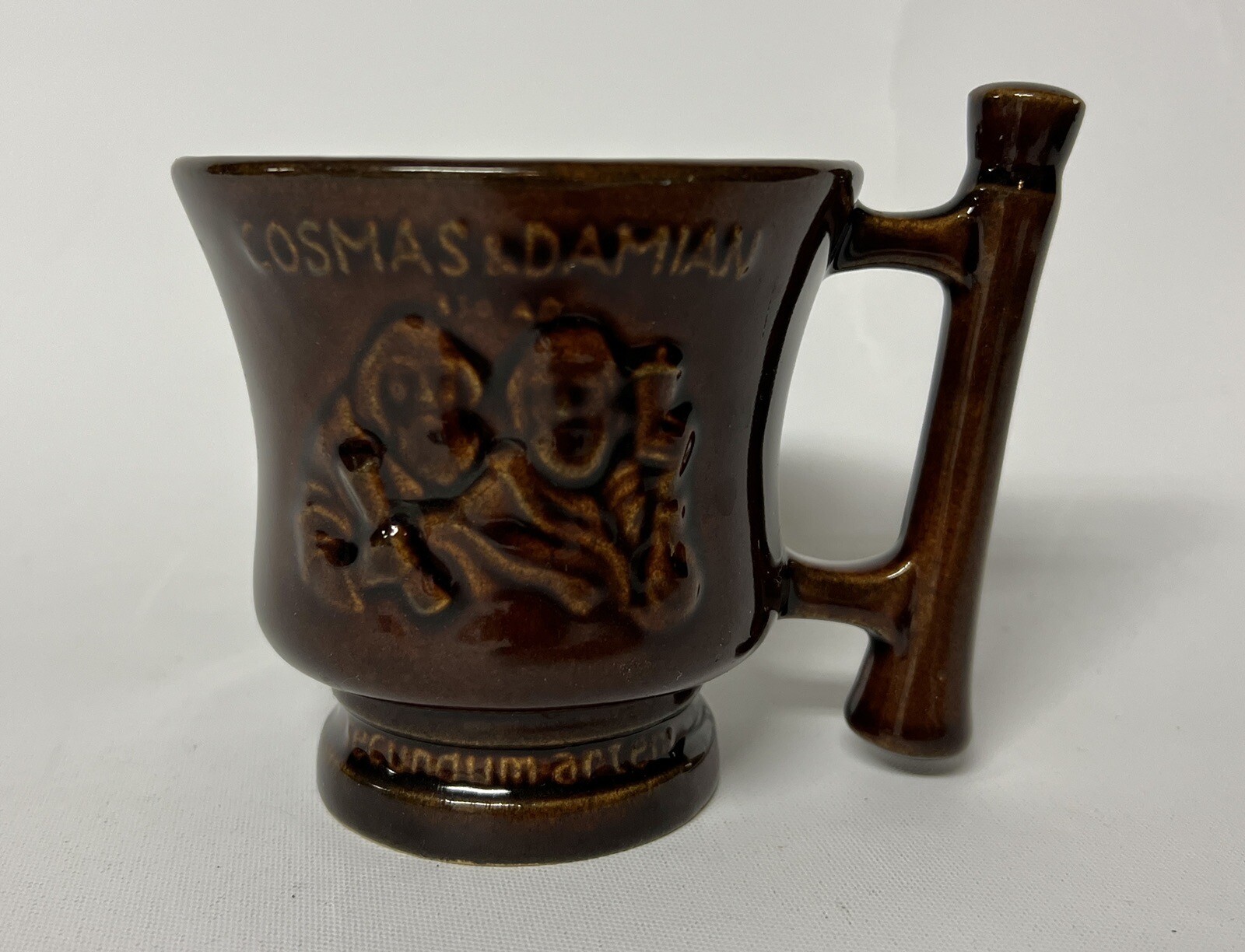 Cosmas & Damian Pharmacy Rx Mug Schering Cup Coricidin Secundum Artem Green