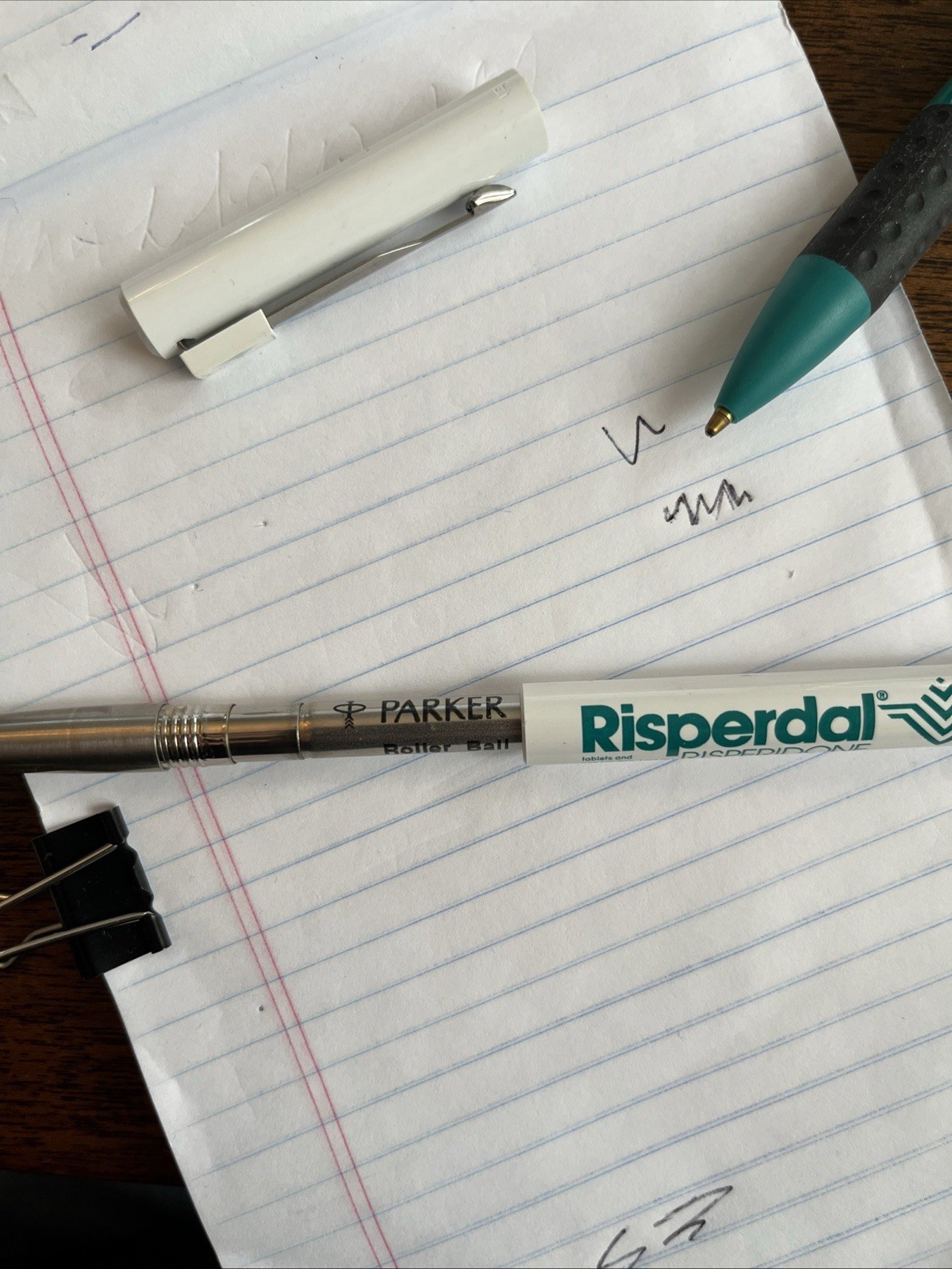 Risperdal Pen Lot Medical Drug Rep Pharmaceutical Working Teal White Rare Metal