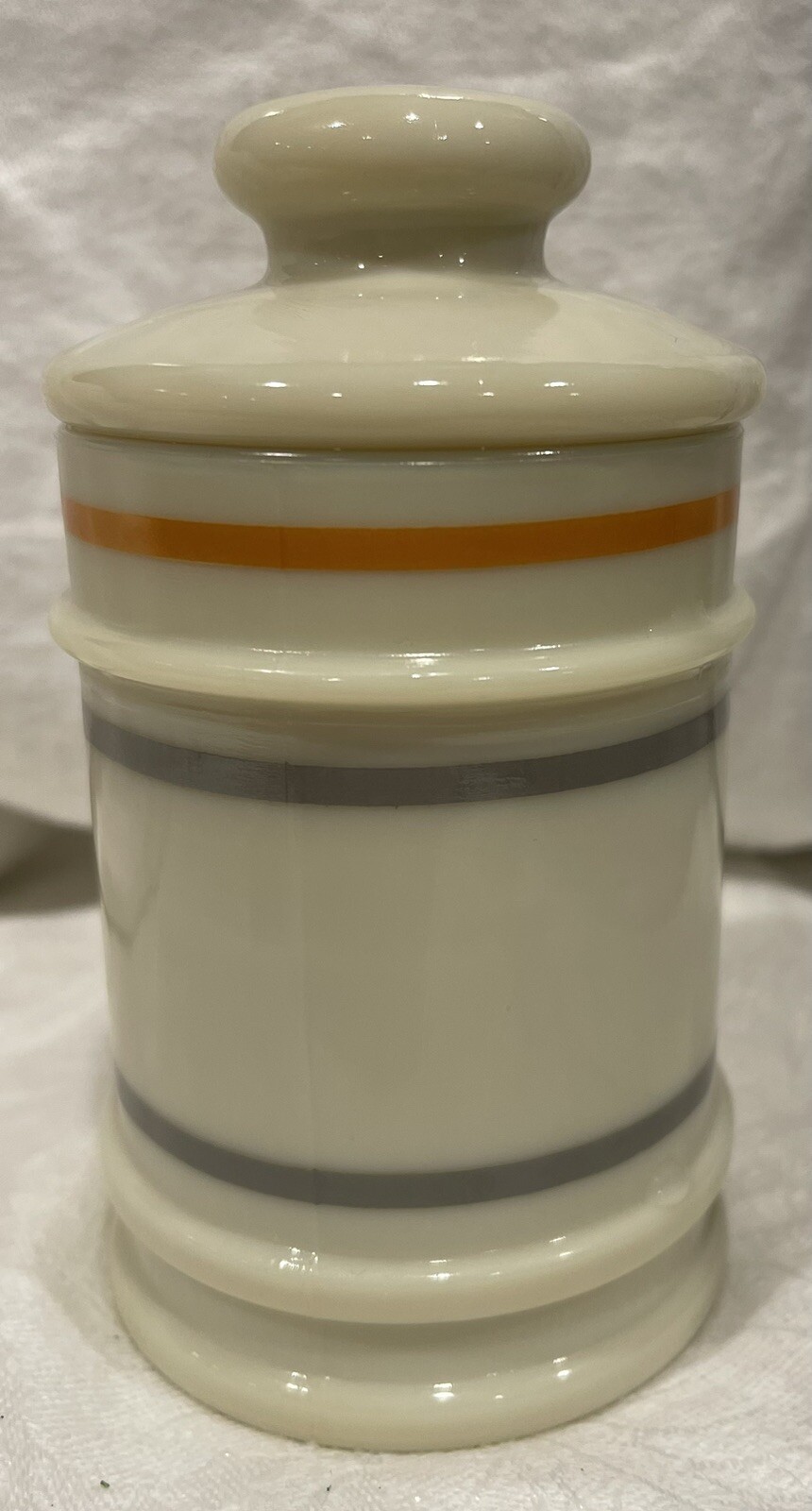 Darvon Compound 65 Apothecary Canister Jar with Lid Milk Glass 5″ Tall Vintage