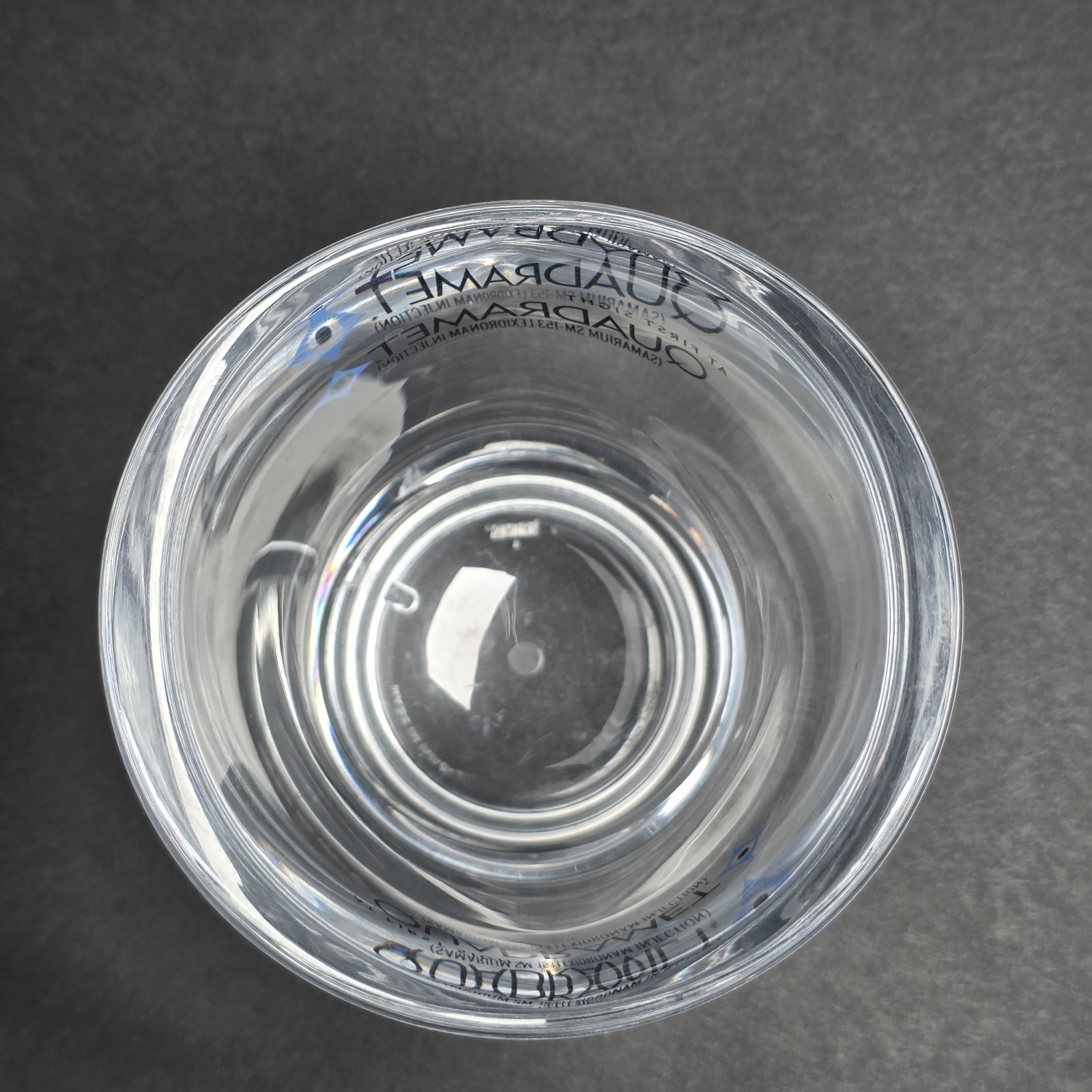 Quadramet Pharmaceutical RX Rep Cup Mug Medical Promo Hard Plastic Clear