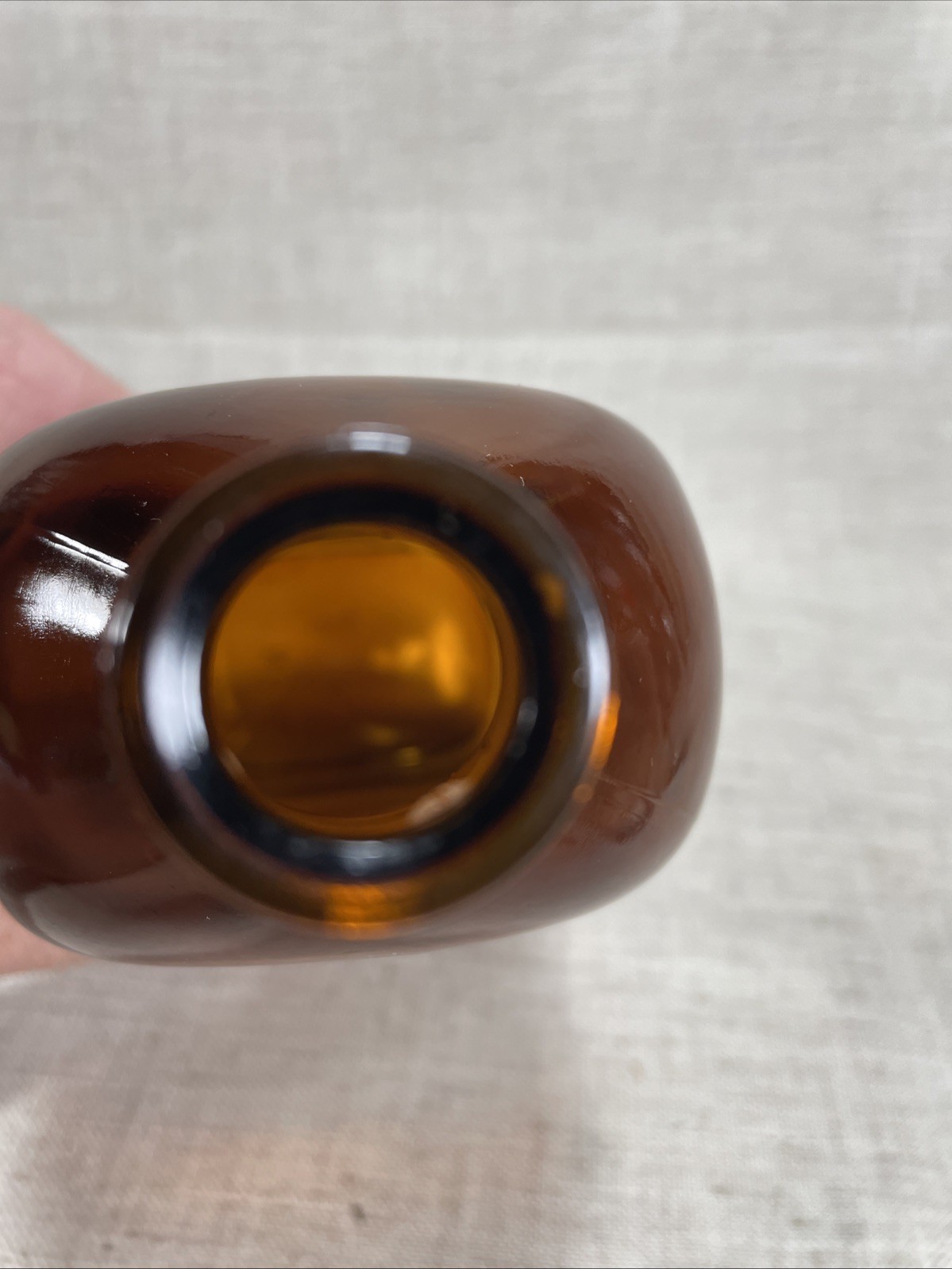 VTG 1979 Prescription Bottle Empty Brown Glass Benadryl Elixir Family Pharmacy