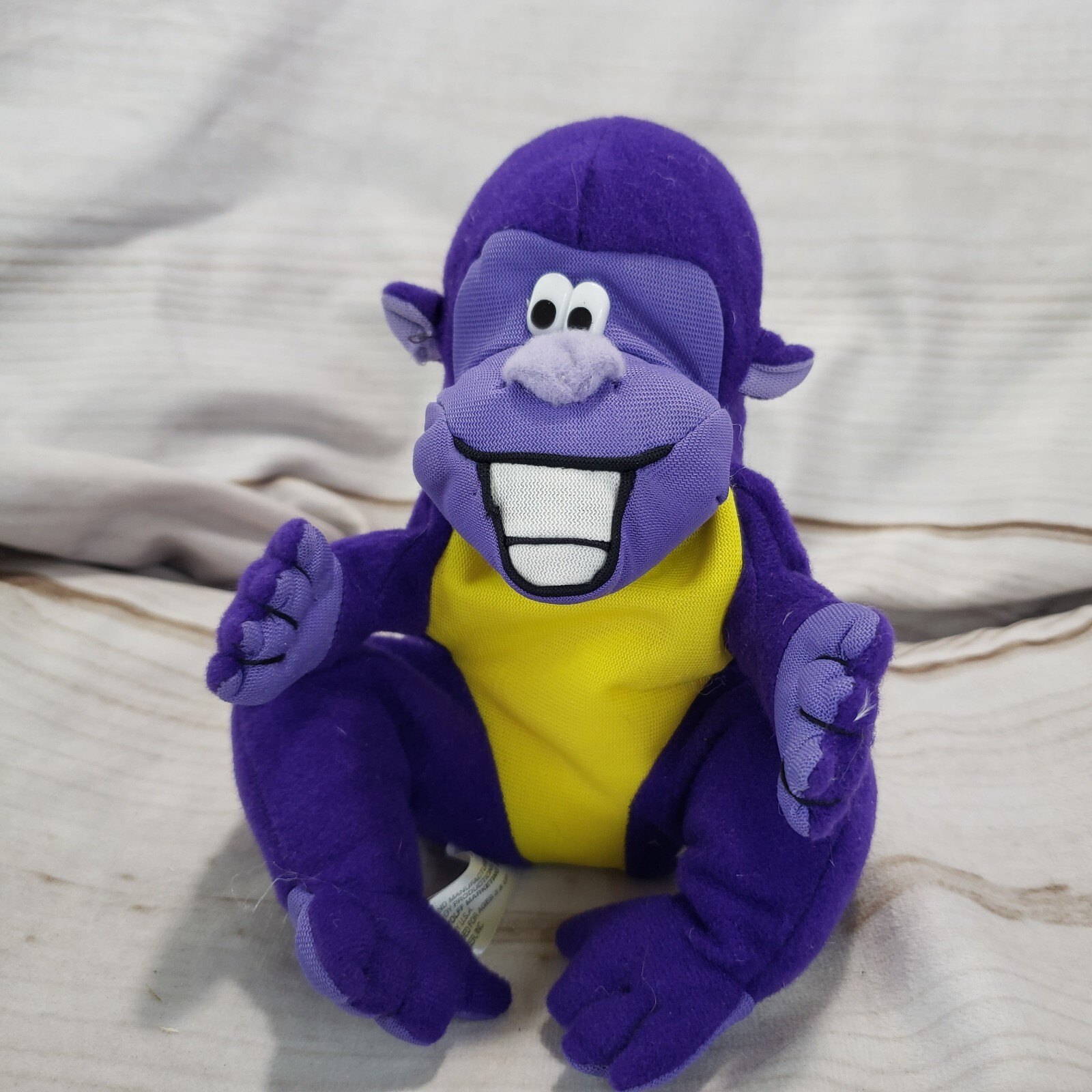 Zyrtec Purple Gorilla Plush Beanbag Toy Advertising Promo Monkey 6 Inch 1998