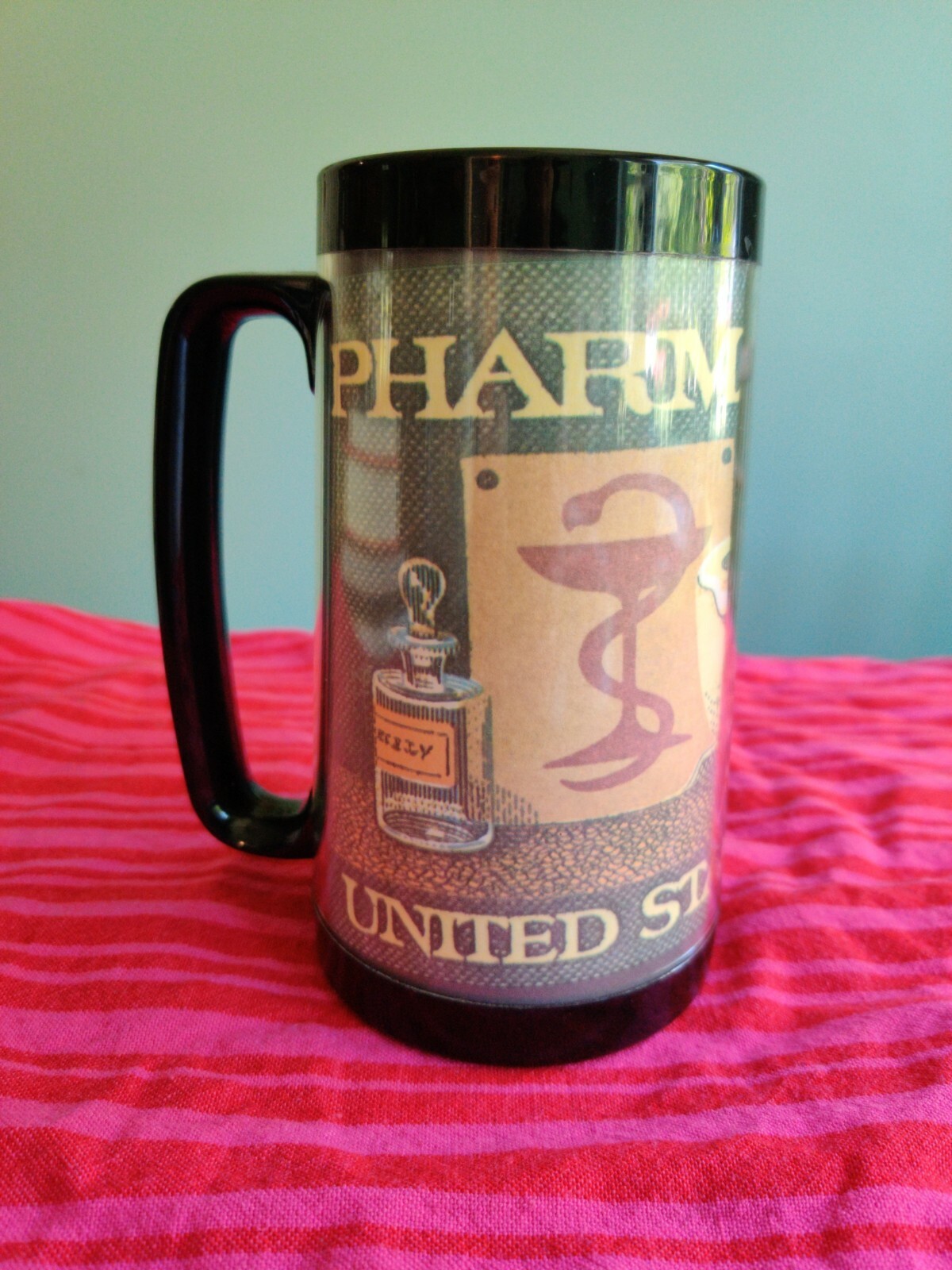 Vintage Thermo Serv United States Postage 8 Cent Pharmacy Apothecary Stamp Mug