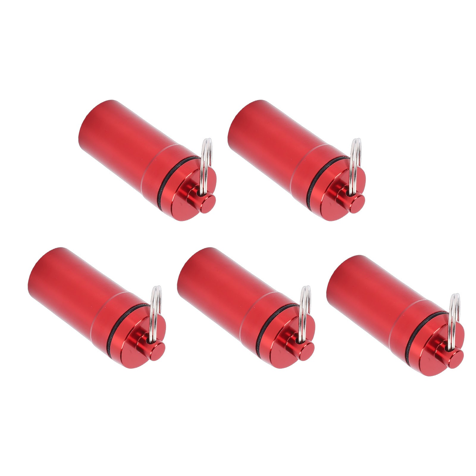 5pcs Mini Keychain Tablets Case Water Proof Outdoor Tablets Container Red