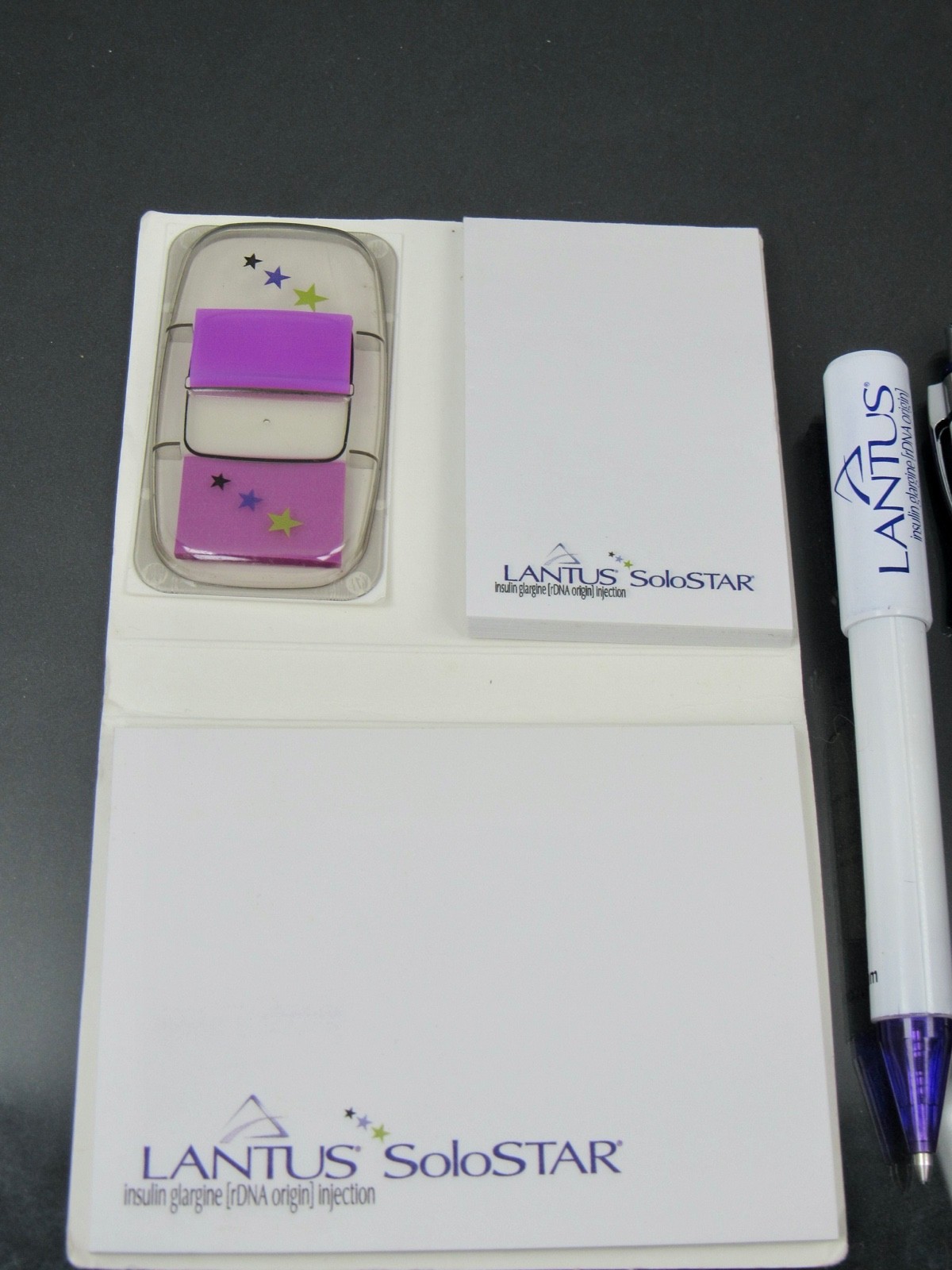 Lantus Solostar Lot PENS, Sticky Notes Page Flags Drug Rep Pharmaceutical Promo