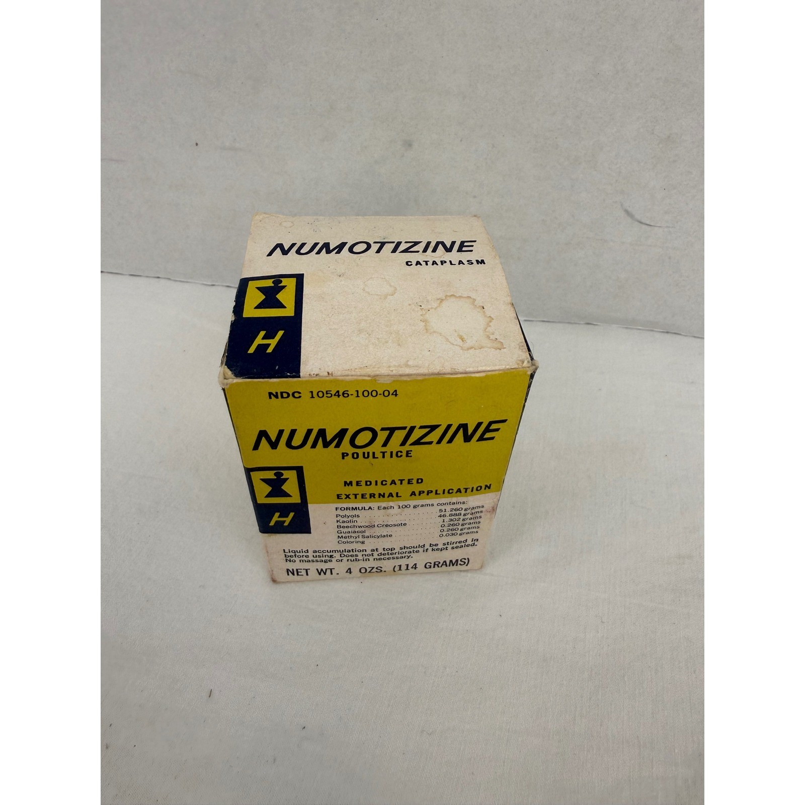 Vintage Numotizine Cataplasm Medicated Poultice 4oz Jar Hobart Laboratories Box