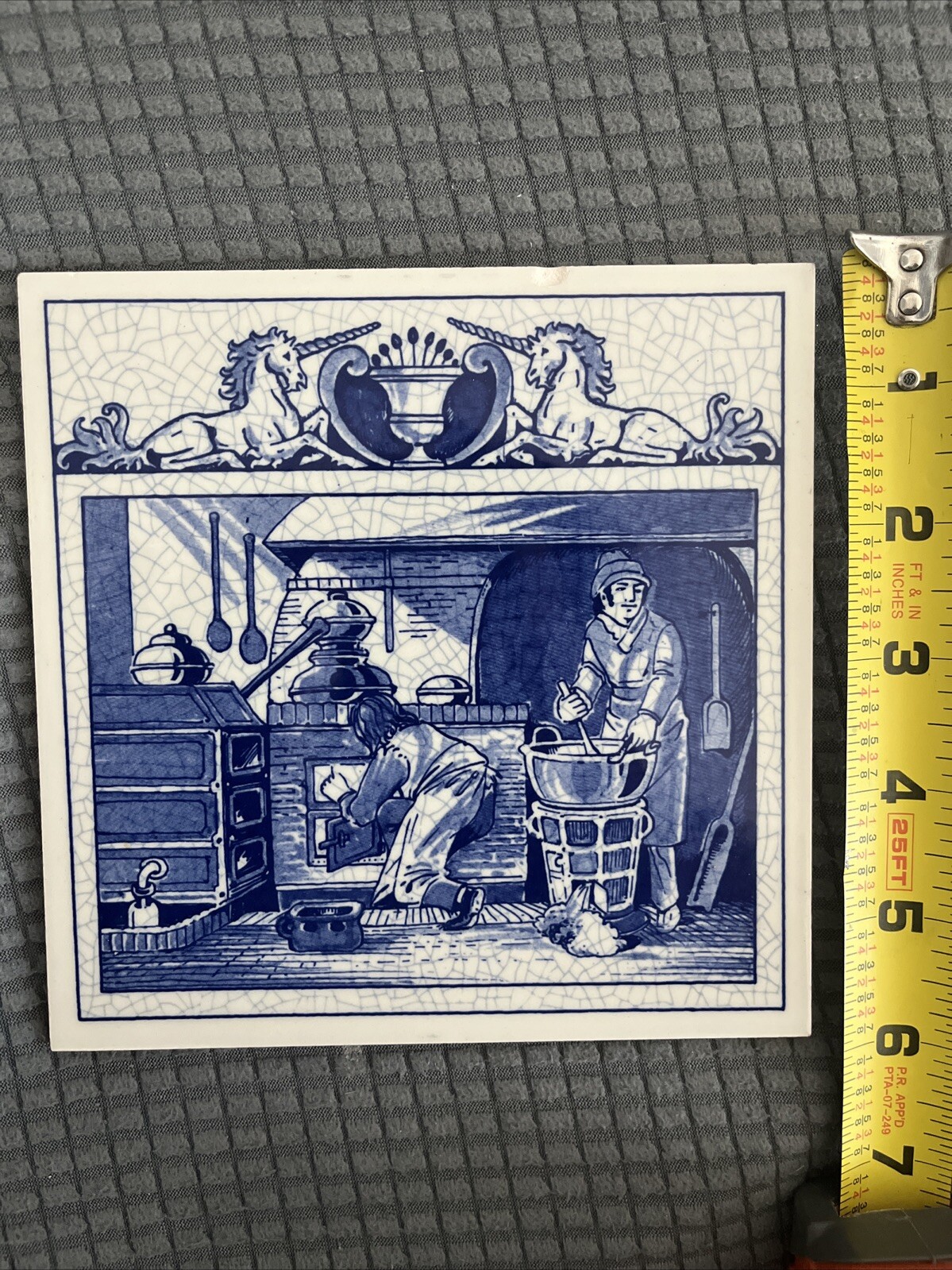 1990 Vintage Blue Delfts Tile 6×6”