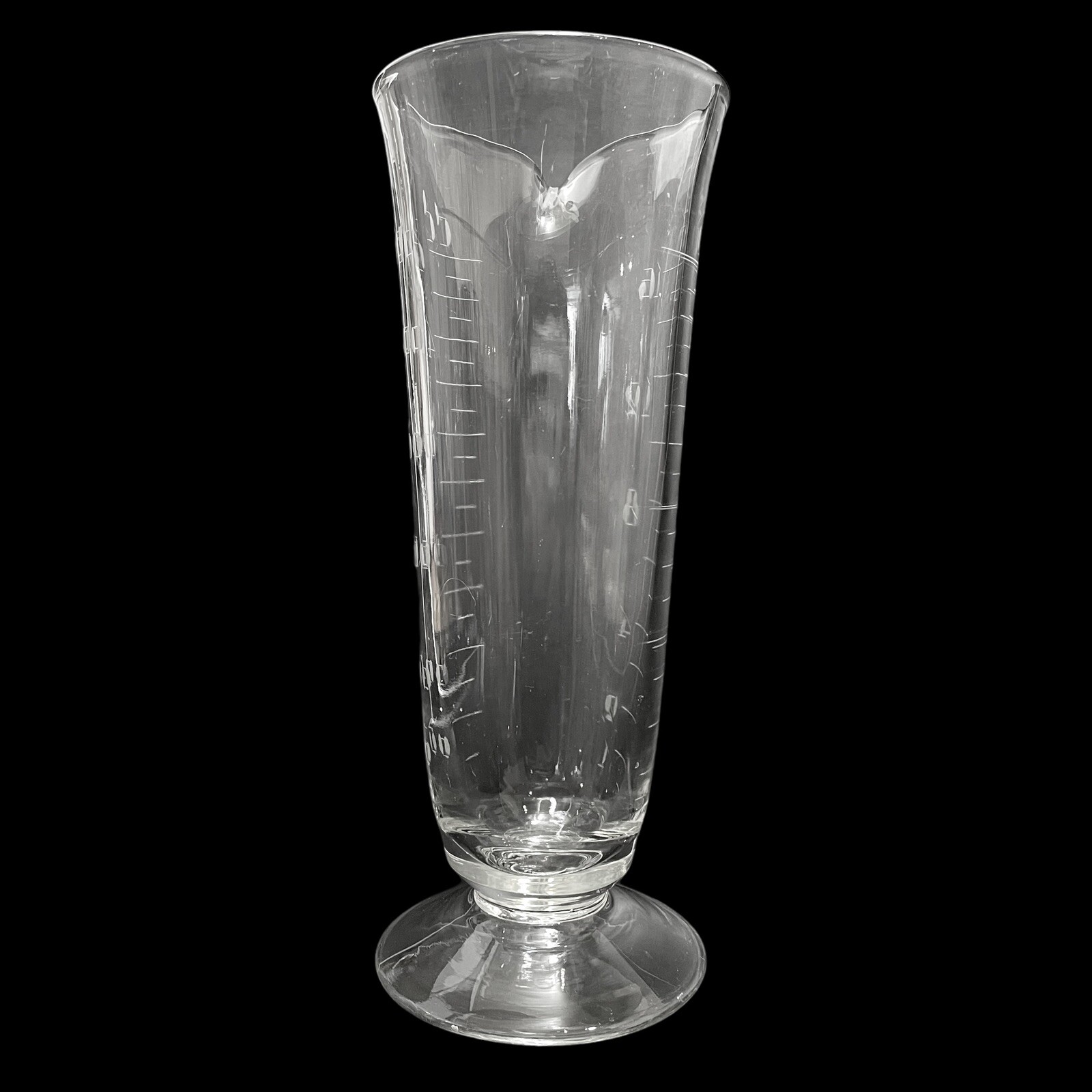 Antique 1900s Whitall Tatum Co Apothecary Glass Beaker – Etched 600cc / 16oz