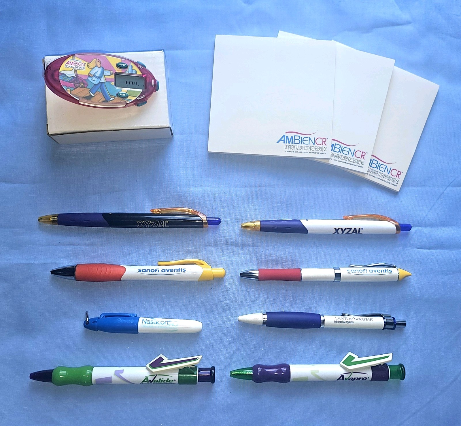 Ambien Heavy Metal Pen Stopwatch Notepad Sharpie Drug Rep Pharmaceutical Lot