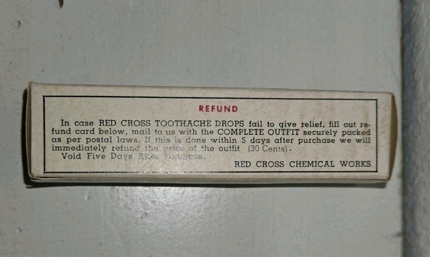 Vintage Red Cross Toothache Outfit Contains Tweezers And Cotton Pellets NOS
