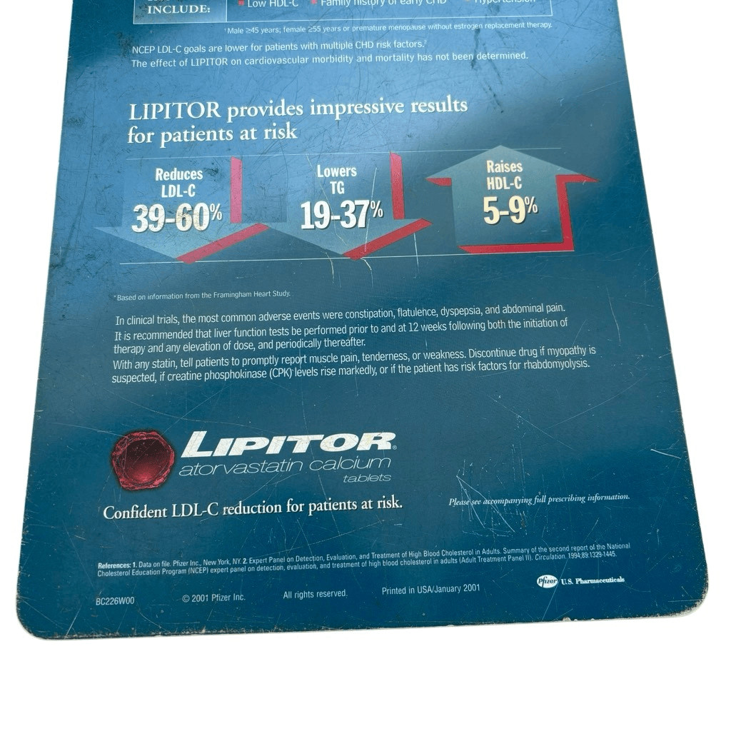 Lipitor Pharmaceutical Advertising Clipboard