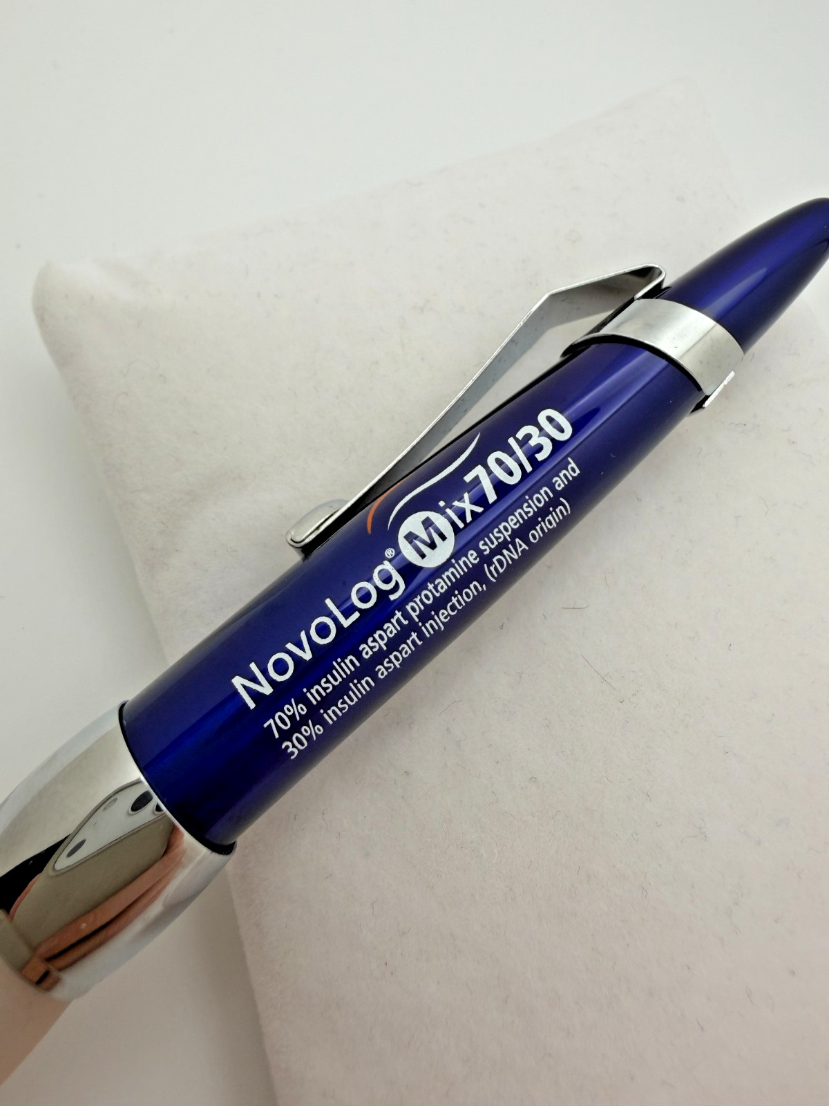 NovoLog Mix 70/30 Insulin Pharma Metal Pen Tested & Working Blue Silver RARE