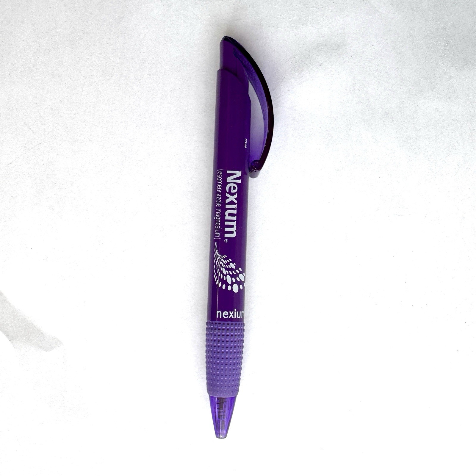 Nexium Pharmaceutical Pharma Drug Rep Pens Purple Plastic Click Pen WORKs!