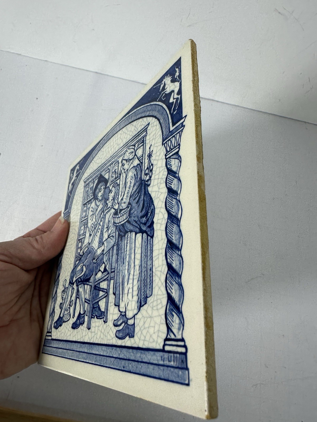 Vintage Blue Delft Tile Uroscopy Pharmacy Scholarship Program Apothecary 3 READ