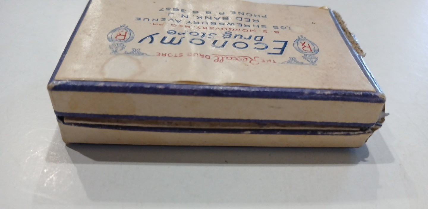 RARE Vintage Drug Store Prescription Medicine Box Rexall Economy Red Bank NJ