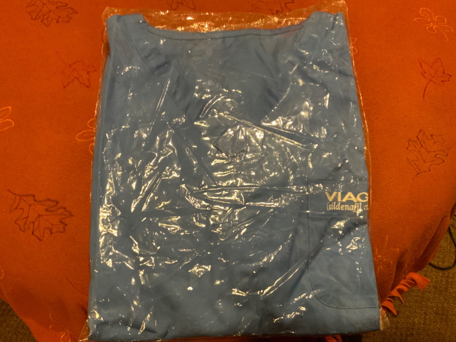 Viagra Scrub Top Blue NEW in Original package Rare Vintage Unisex L/XL One Size