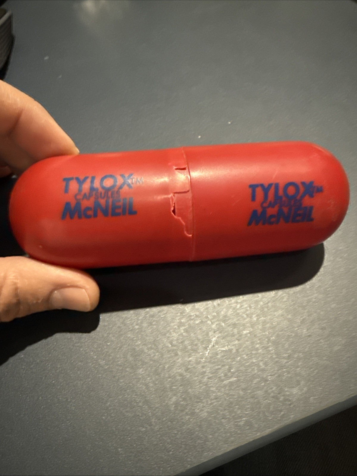 Vtg Tylenol Codeine Tylox Large Pill Box Capsule McNeil Pharma Drug Rep Promo 5″