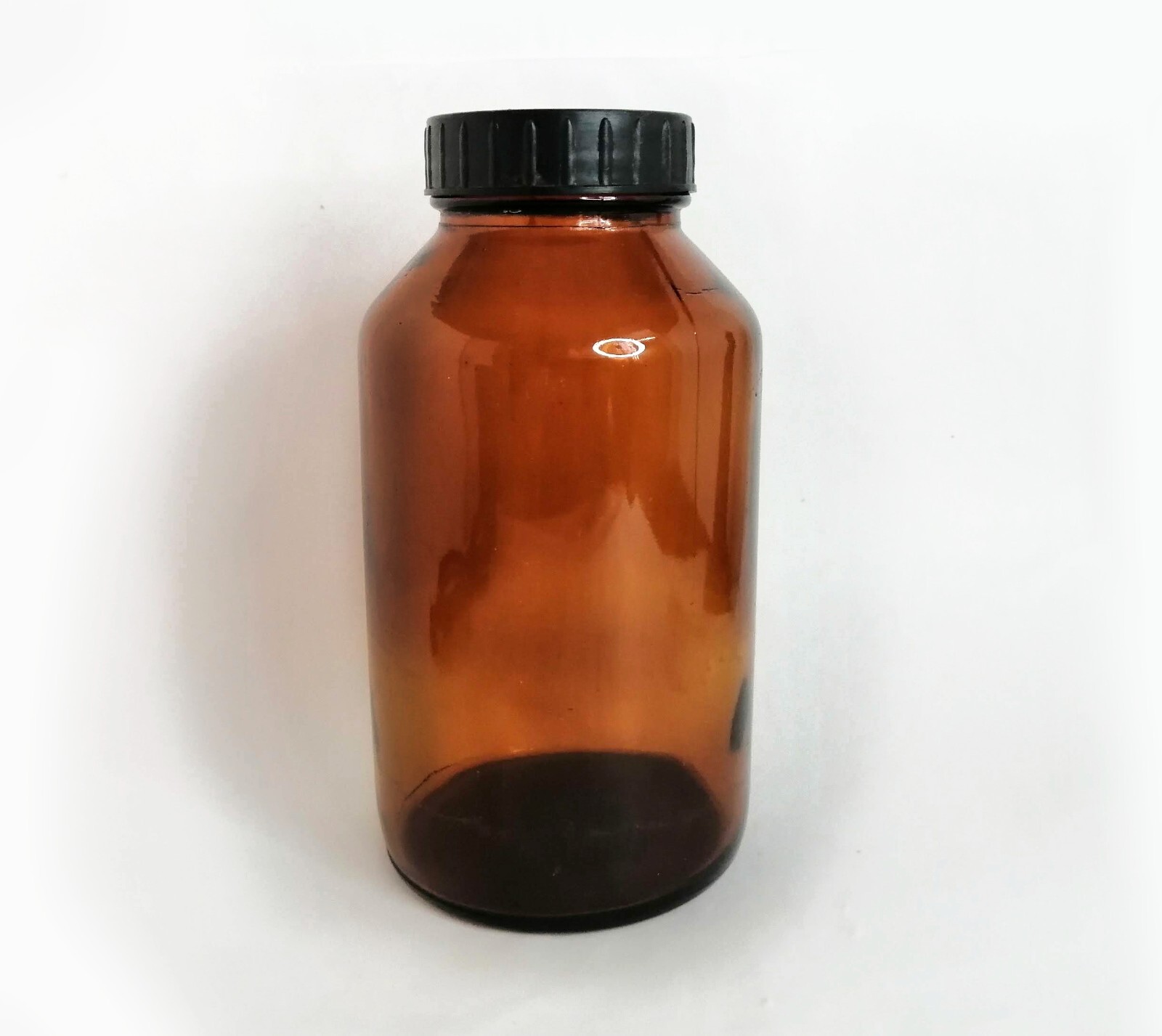 Vintage Amber Glass Brown Jar Chemical Apothecary Pharmacy Drugstore Medical