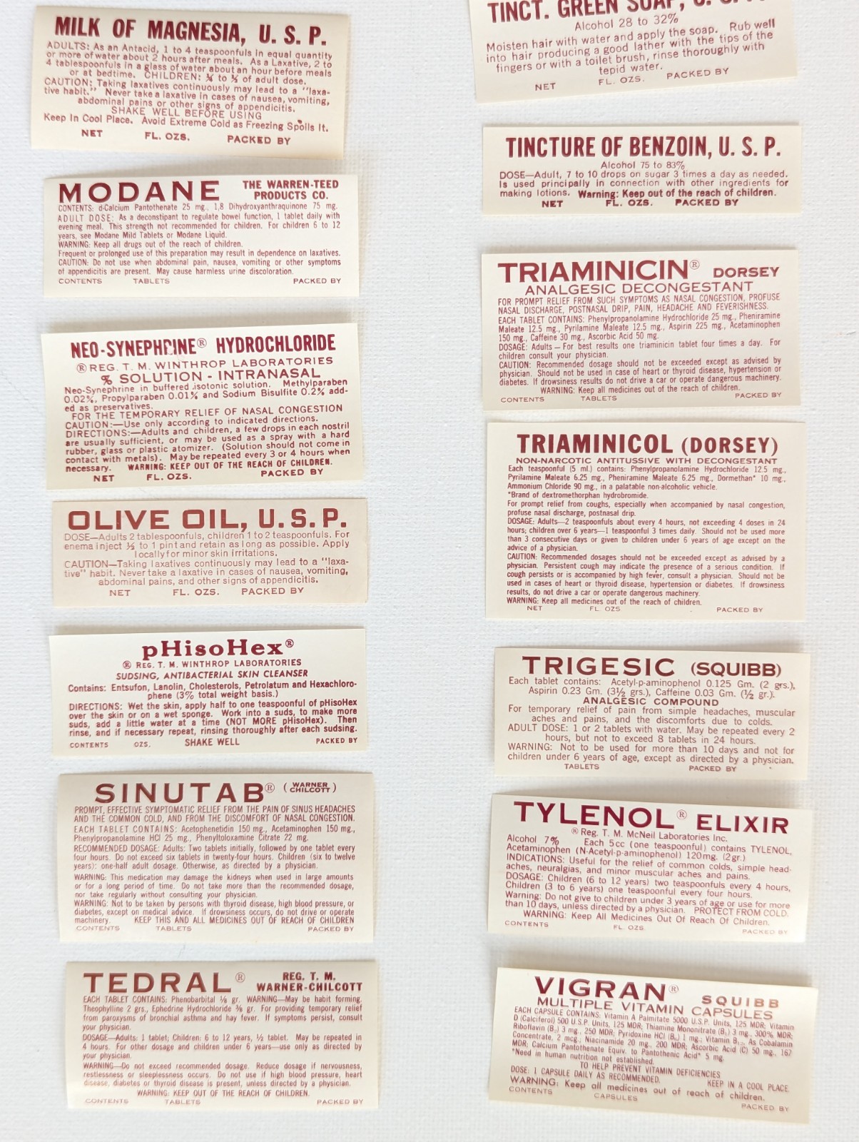 Vintage Pharmacy Apothecary Bottle Labels NOS 1950-60’s (Lot of 38 as pictured)