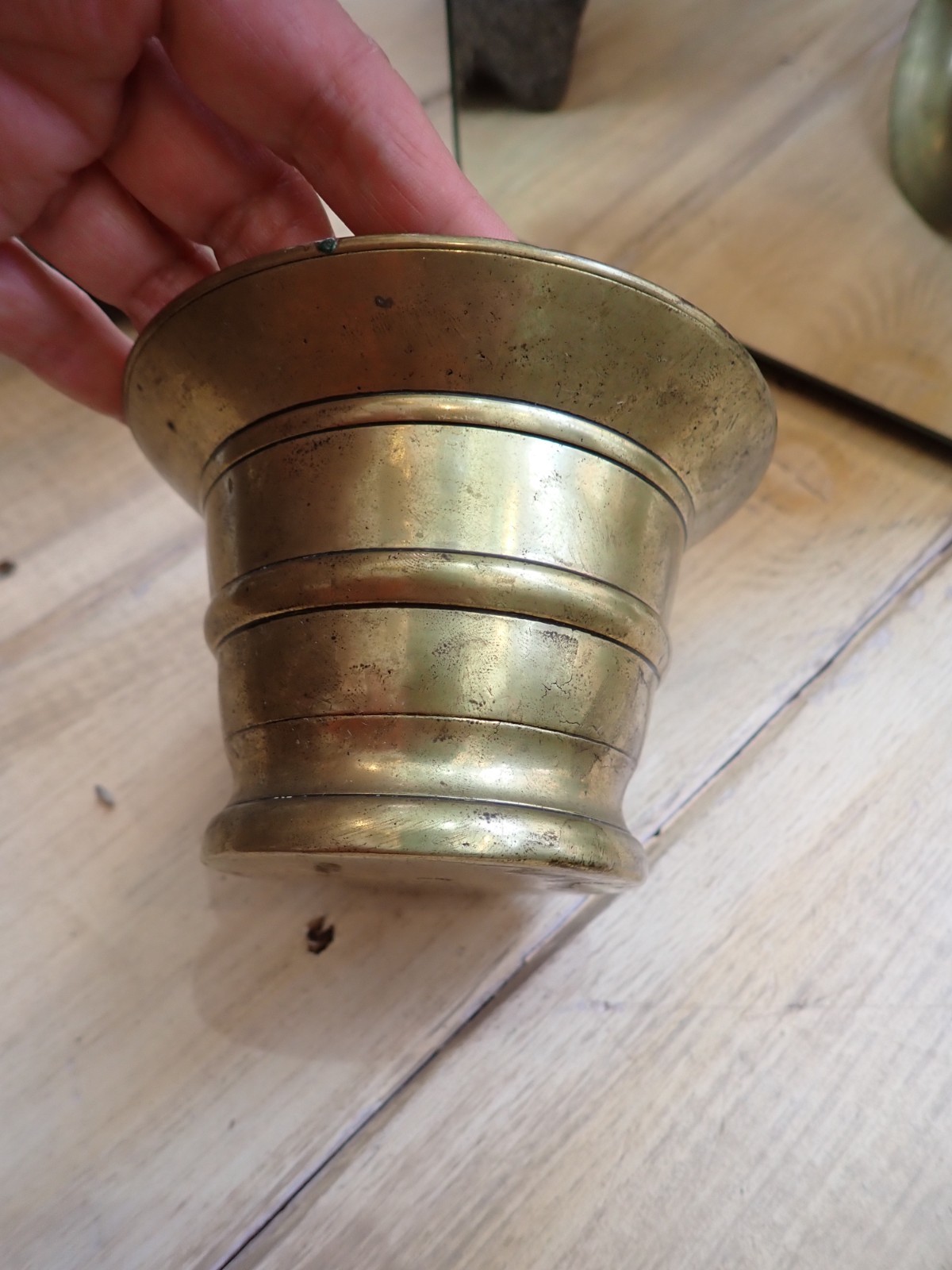 Antique Brass Apothecary Mortar circa 19th Century Great Patina!