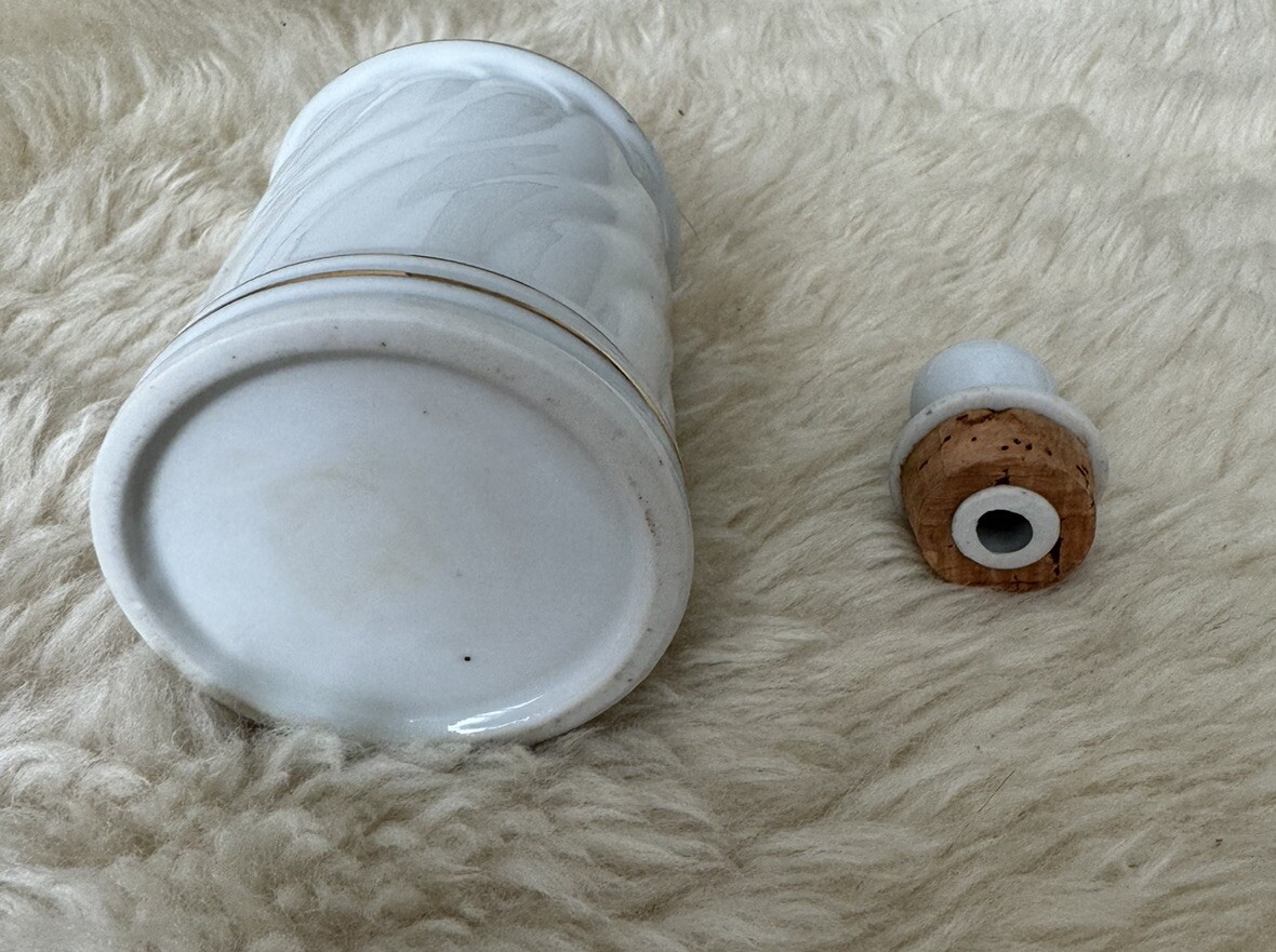 Vintage Porcelain FRENCH APOTHECARY JARS Salts- Cotton -Cologne -Astringent