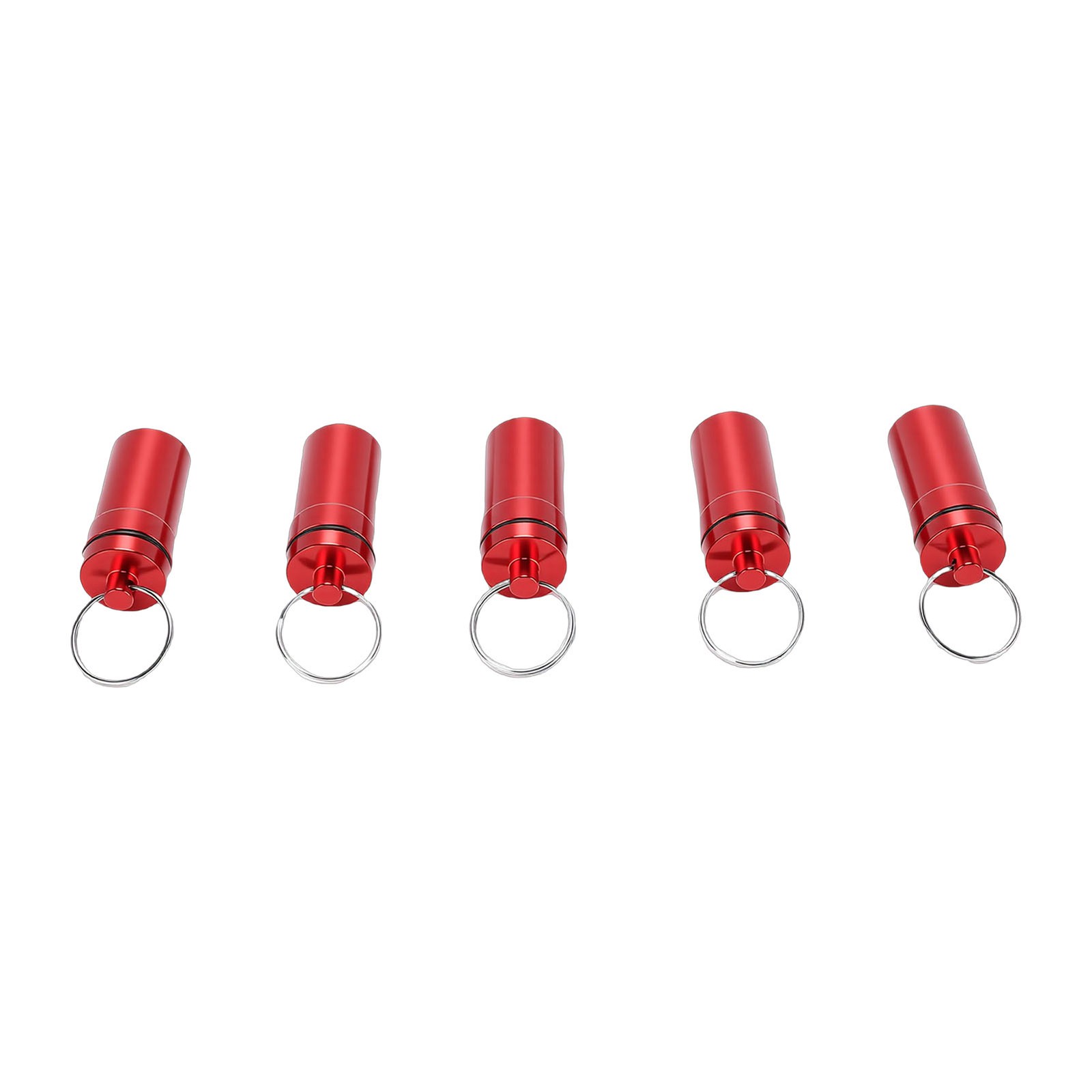 1-5pcs Mini Keychain Tablets Case Water Proof Outdoor Tablets Container Red