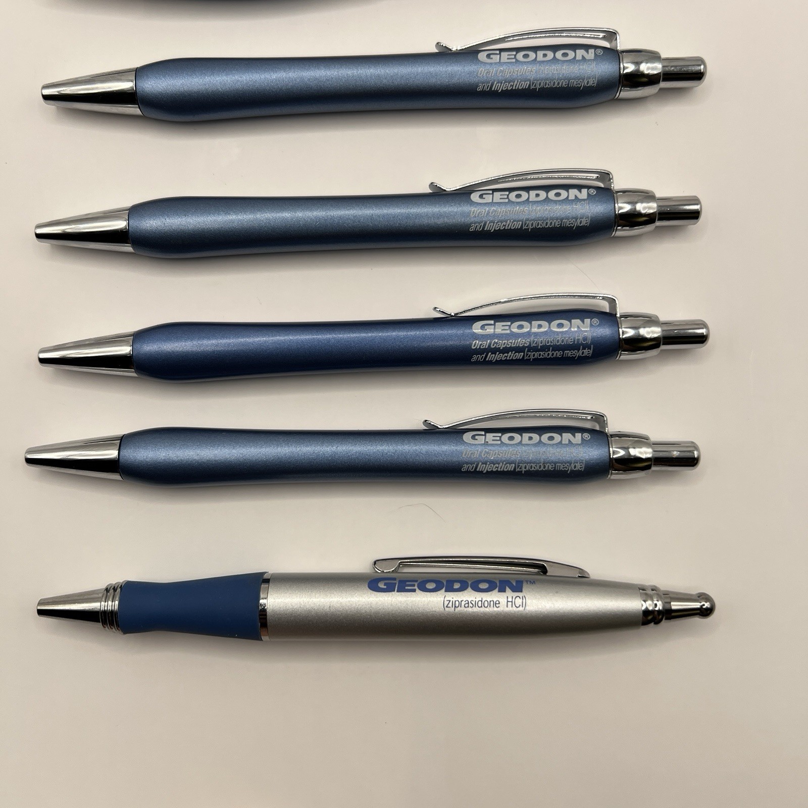 VTG Geodon Lot of 9 Pharmaceutical Drug Rep Pens 2 Plastic 7 Heavy Metal