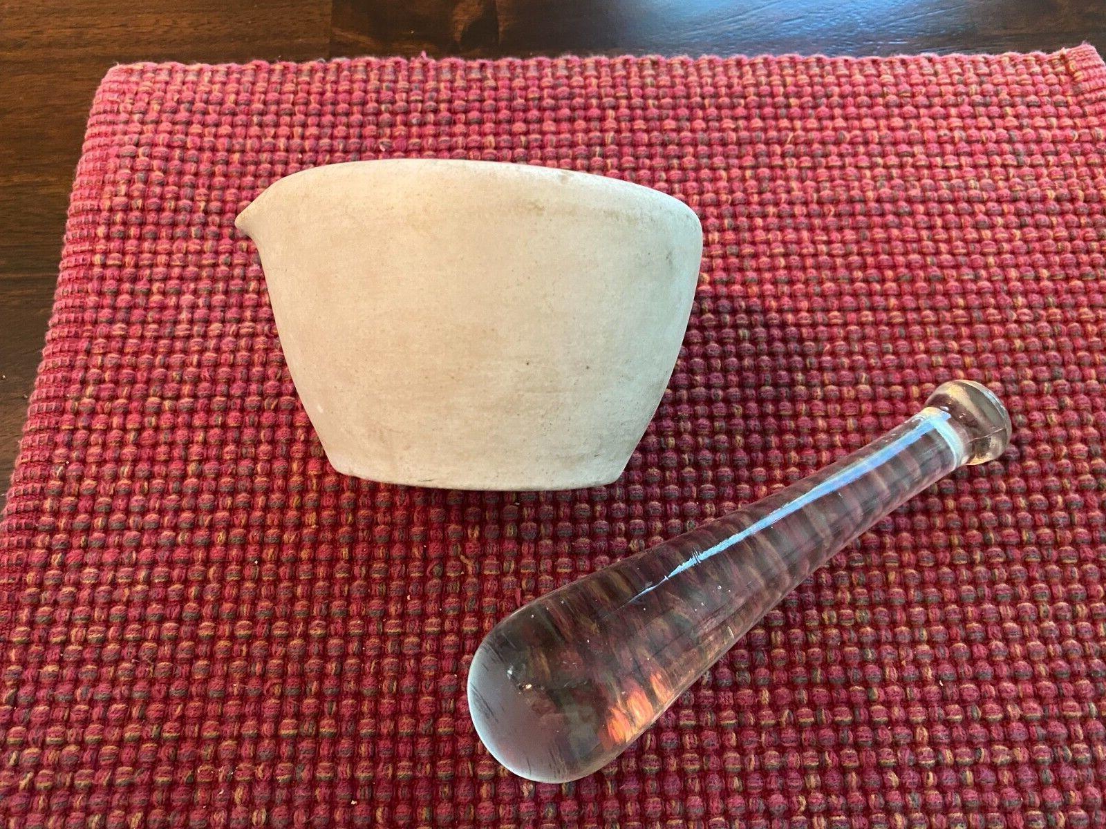 Vintage Standard Trenton Mortar #1 Acid Resisting & Solid Glass Pestle RX WOW!!!