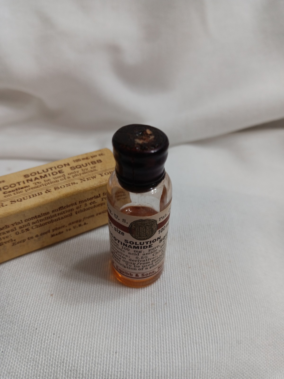 Pharmaceutical Box Lot Of 2 Black Draught Laxative & Nicotinamide Solution VTG