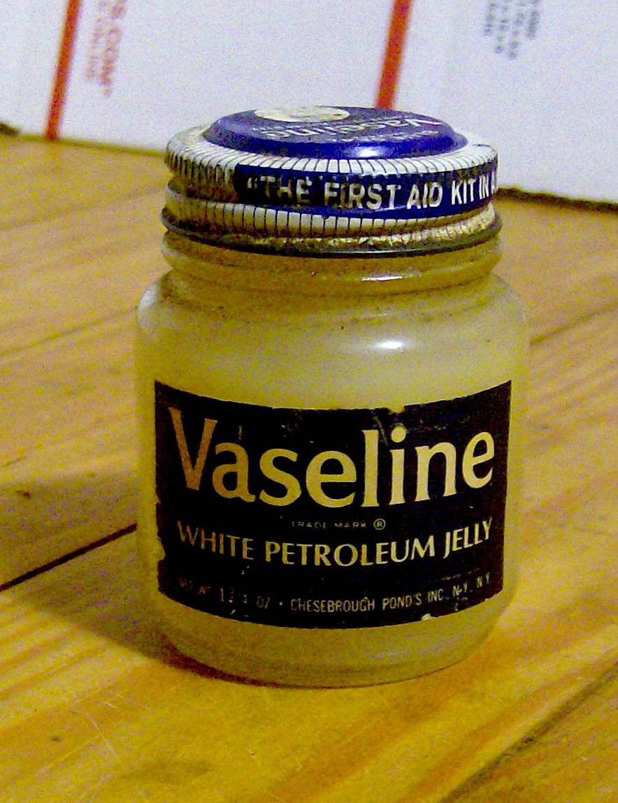 RARE vintage 1950s VASELINE Petroleum Jelly pharmaceutical glass jar PONDS old