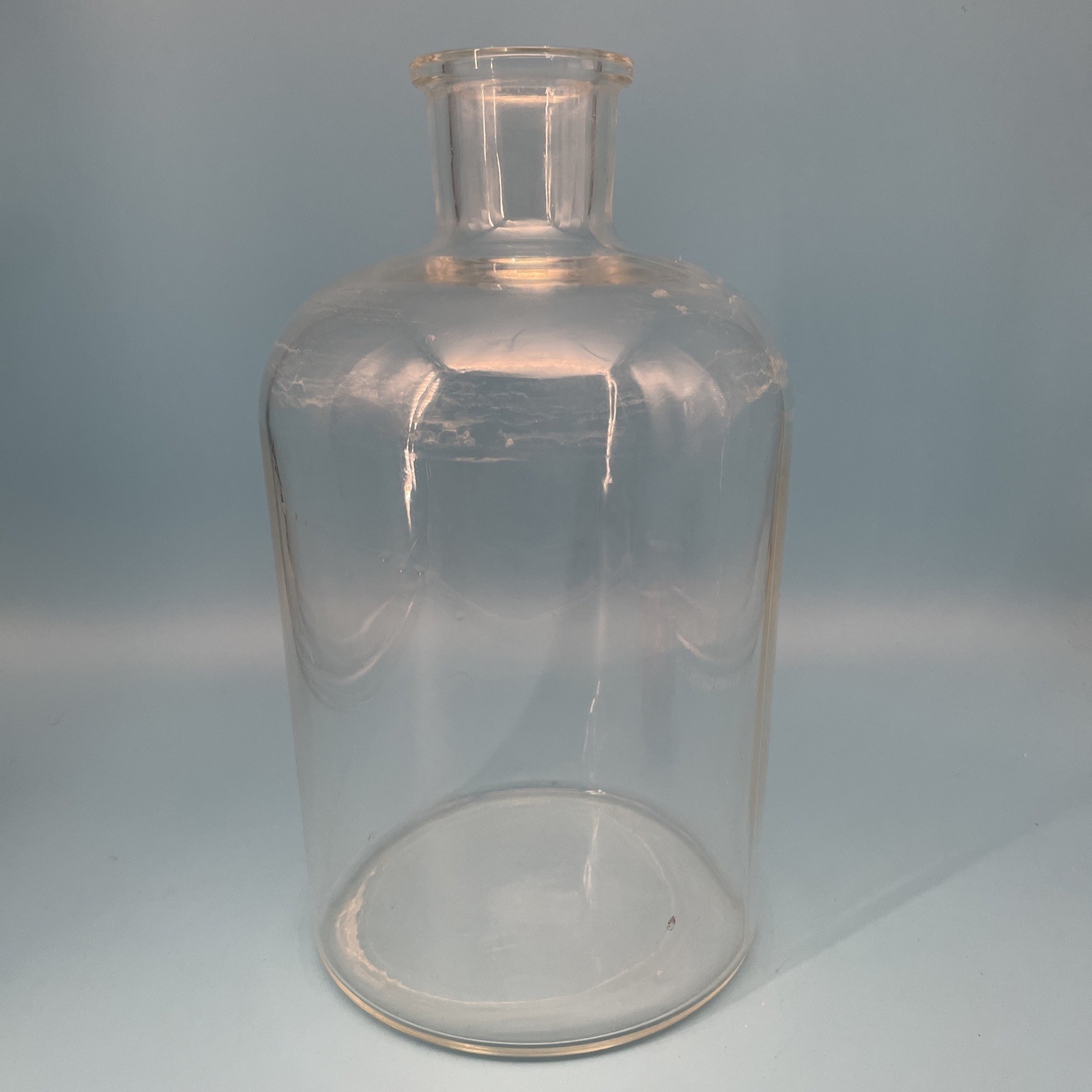 Pyrex Clear Glass Science Labware Bottle Hand Blown Apothecary 11” Tall