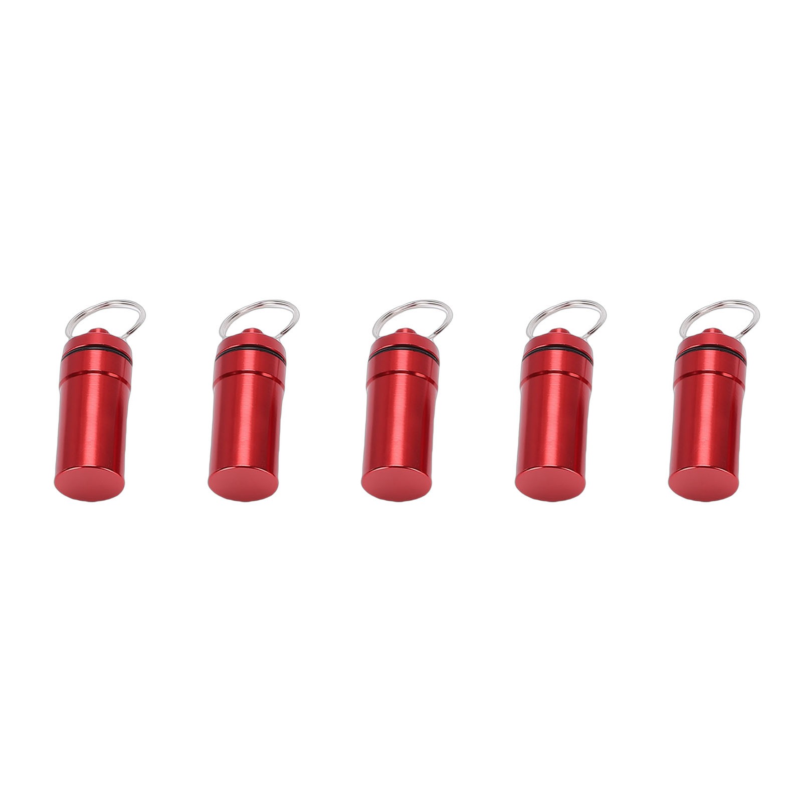 5pcs Mini Keychain Tablets Case Water Proof Outdoor Tablets Container Red