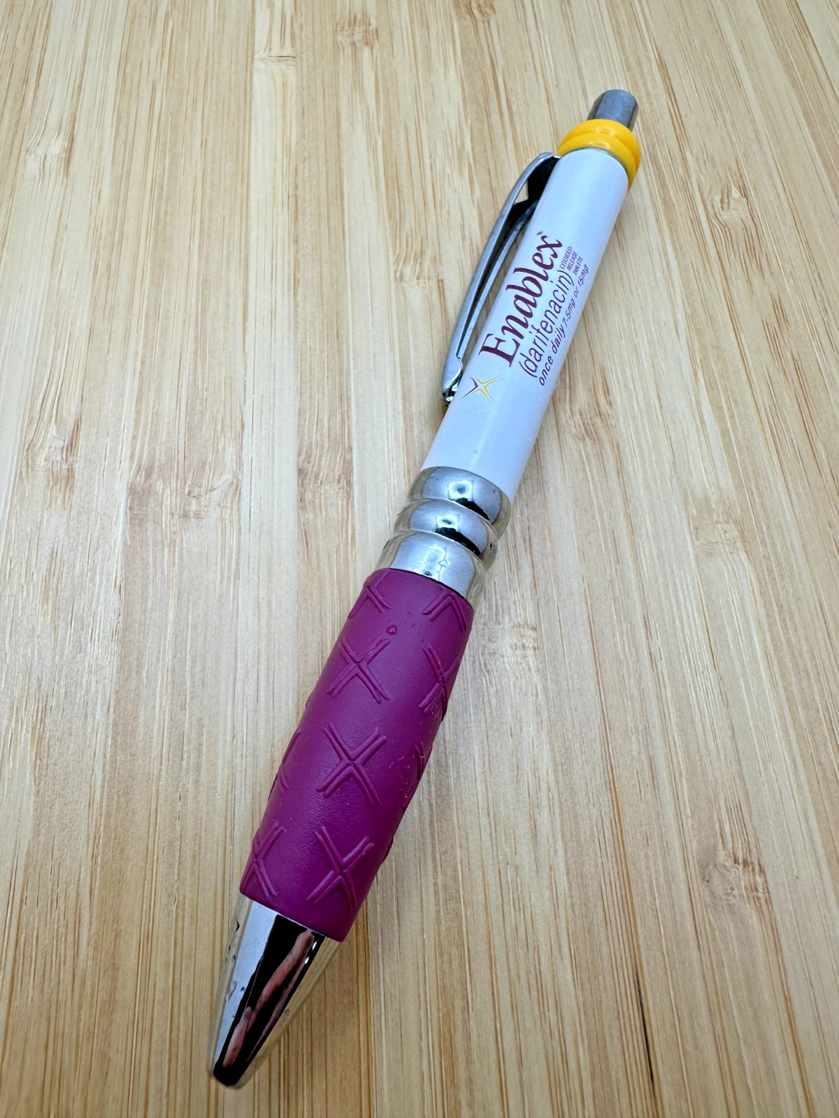 Enablex Darifenacin Pharma Promo Pen White Purple Yellow Tested & Working