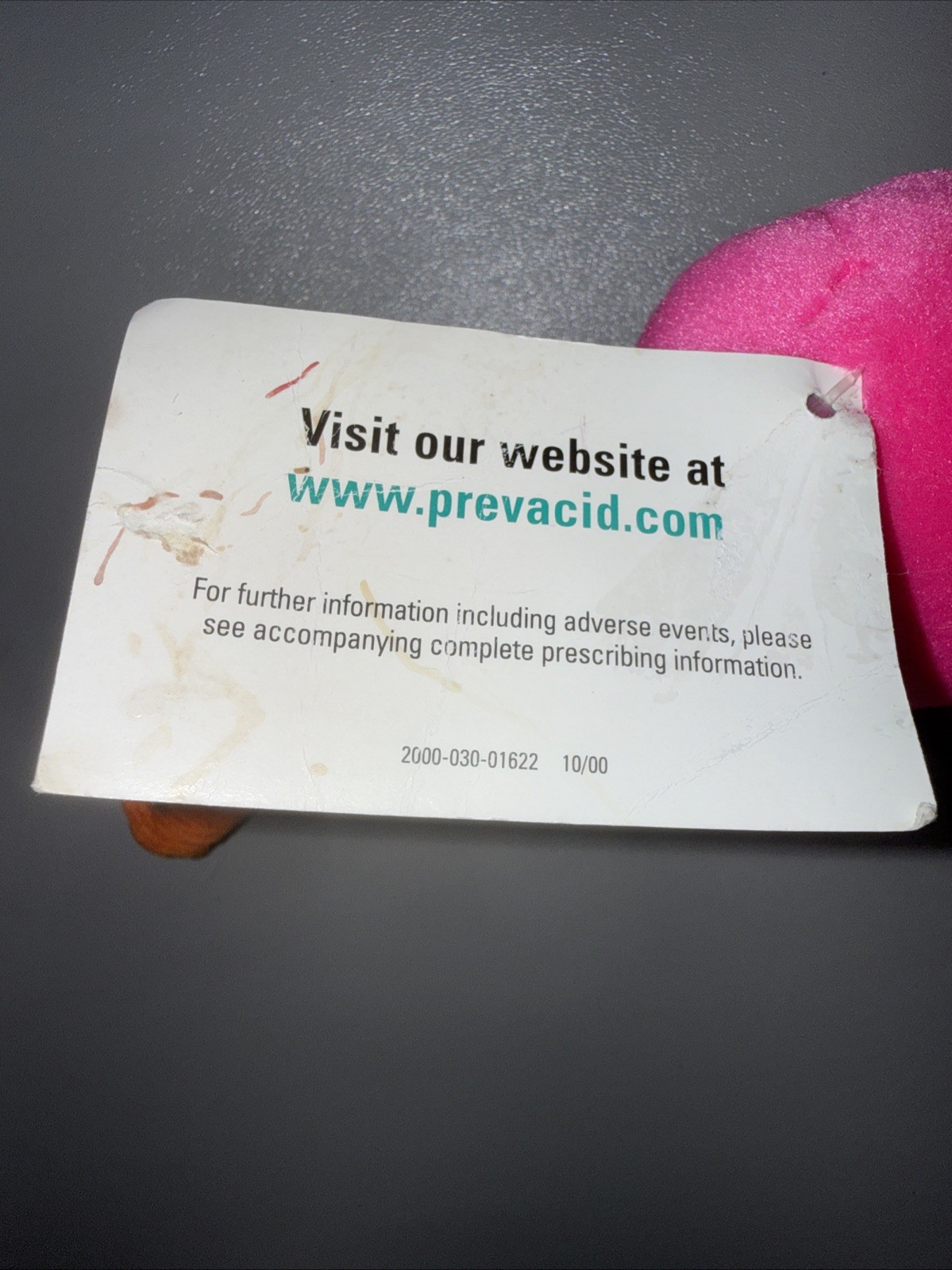 Prevacid Stomach 6” Plush Pharmaceutical Rep Collectible Plush W Original Tags