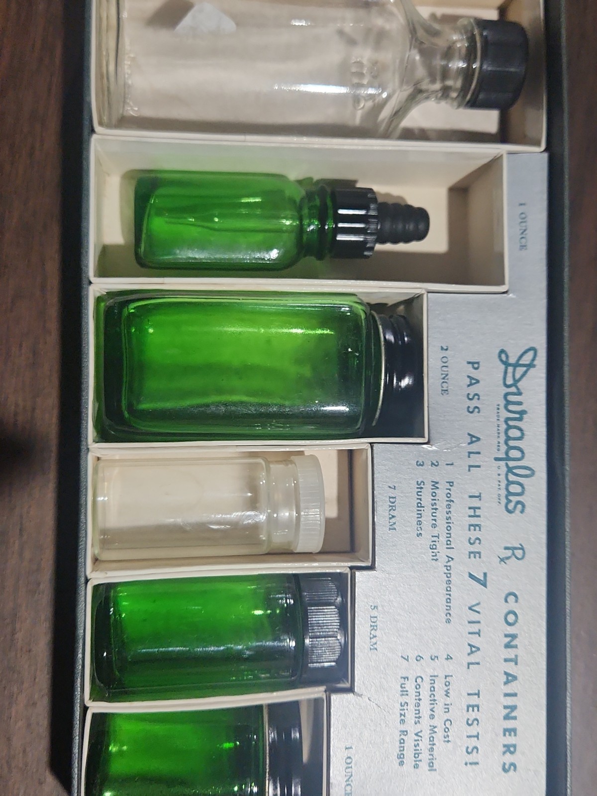 Vintage Owens-Illinois Duraglas Rx Salesman Sample Kit Glass Pharmacy Bottles