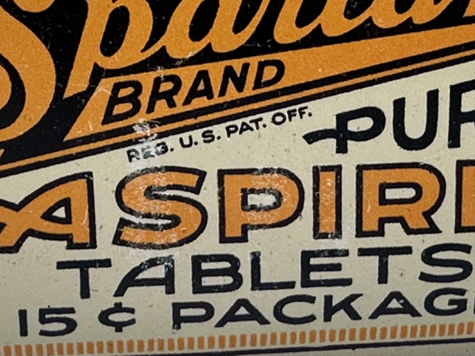 Vintage SPARTAN ASPIRIN Medical Drug TIN Advertising Petersburg VA
