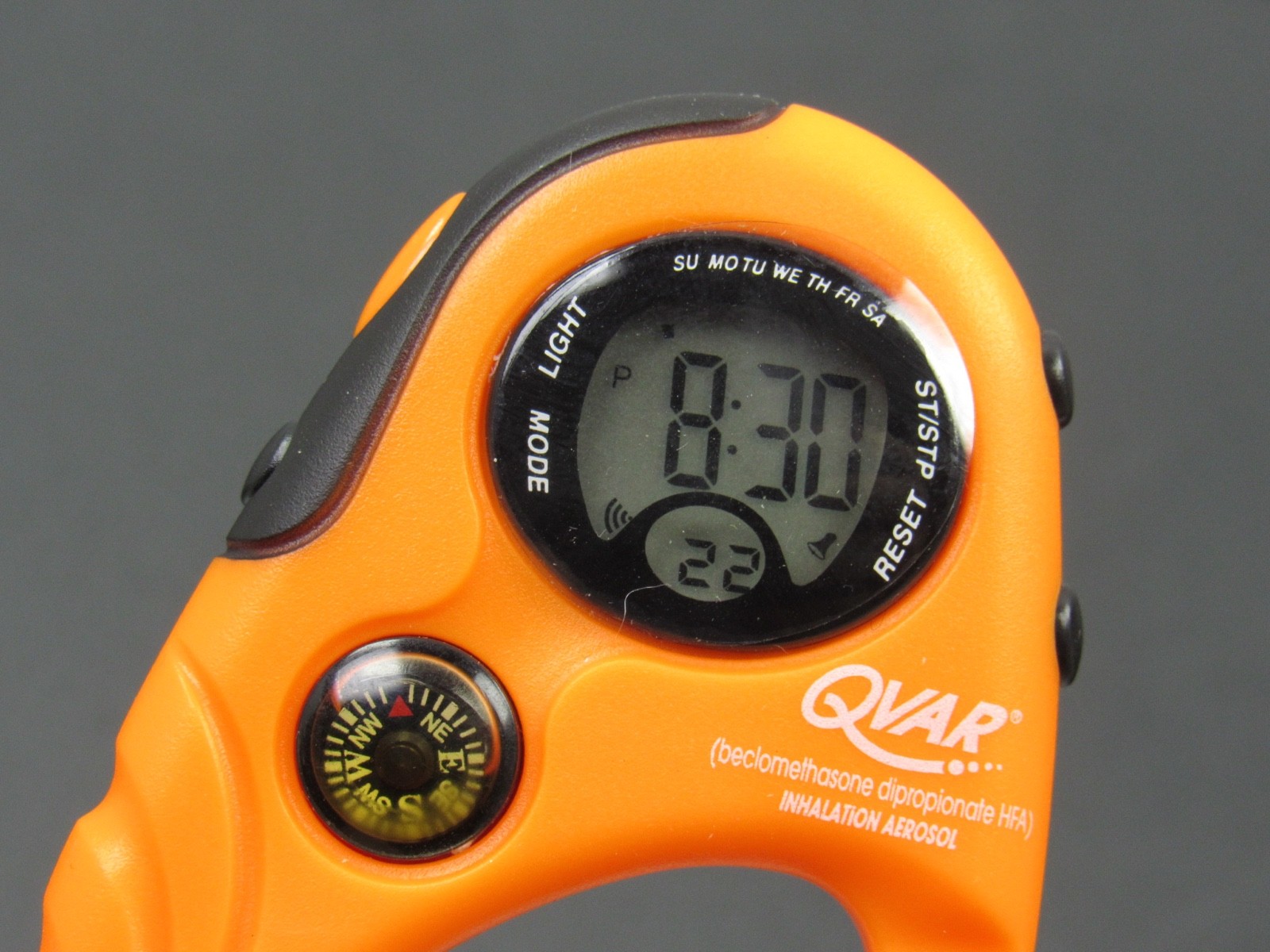 Qvar Carabiner Digital Watch Compass Stopwatch Drug Rep Pharmaceutical Promo