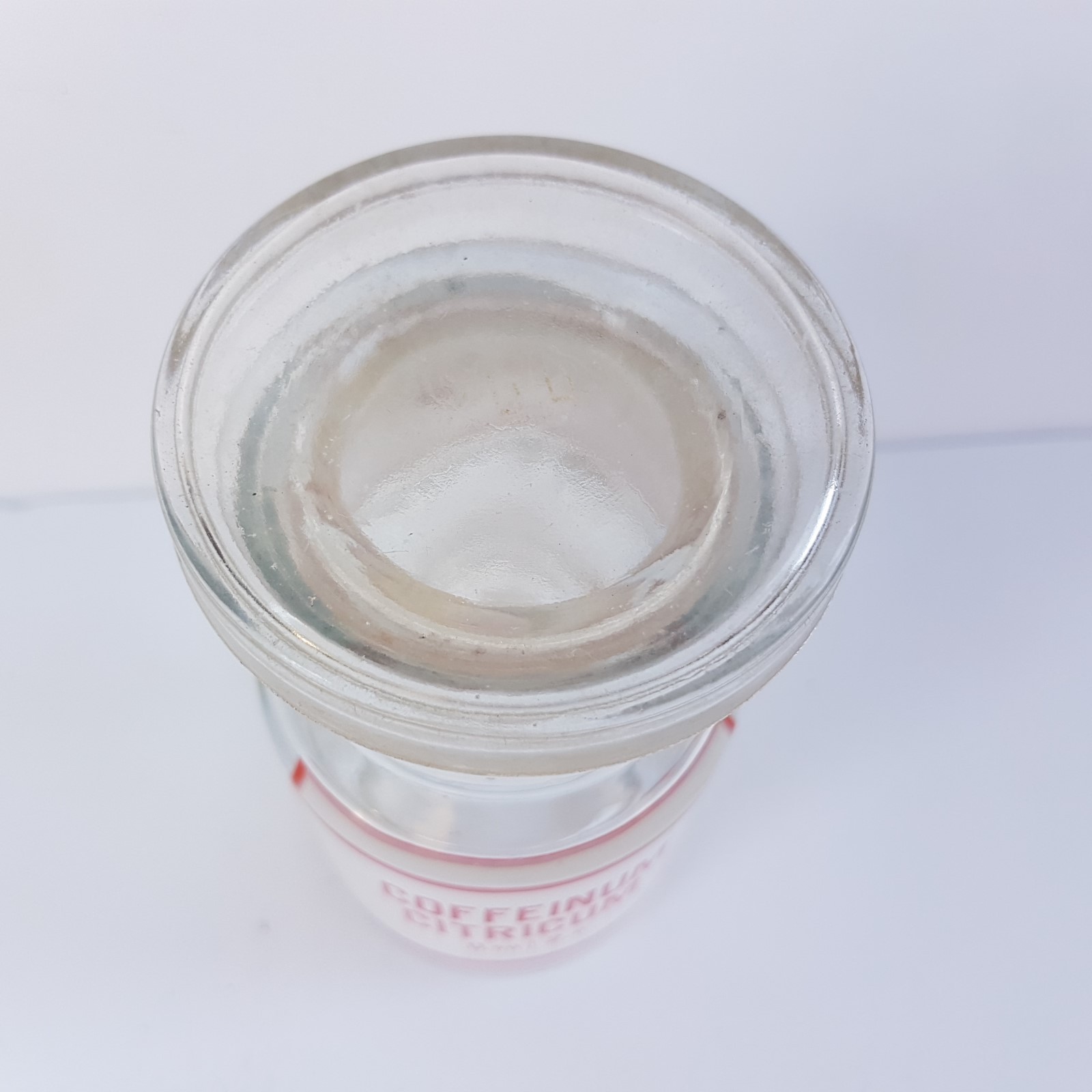 Vintage Glass Apothecary Pharmacy Clear Jar 100 ml COFFEINUM CITRICUM