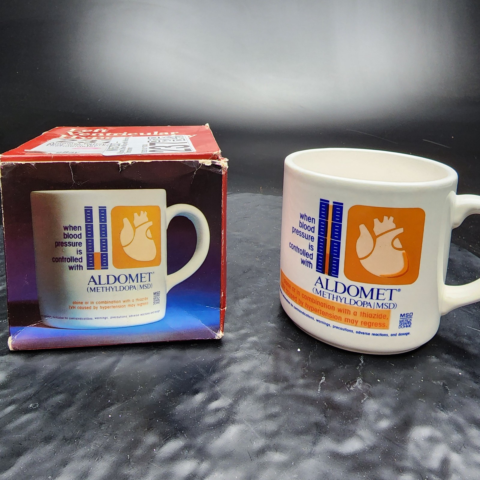 Aldomet Coffee Mug Grindley England Pharma Drug Rep Advertising Doctor Cup