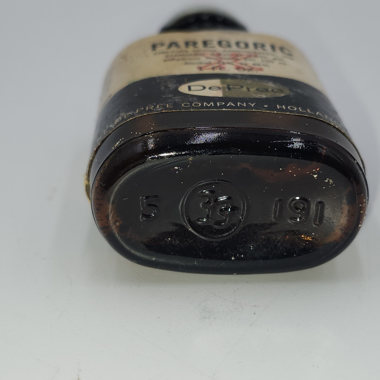 MORPHINE Bottle VINTAGE PAREGORIC U.S. bottle EMPTY medicine glass