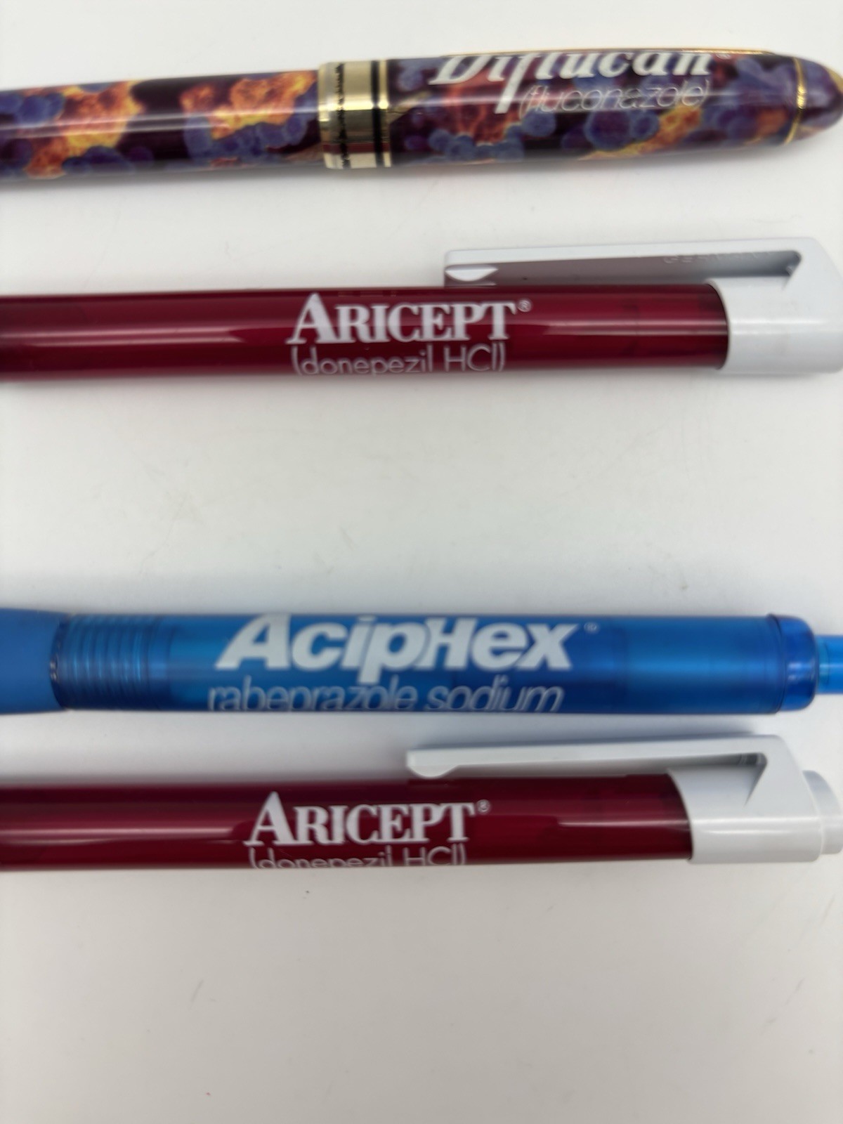 Pharmaceutical Drug Rep Pens 1-Diflucan 2-Aricept 1-Aciphex