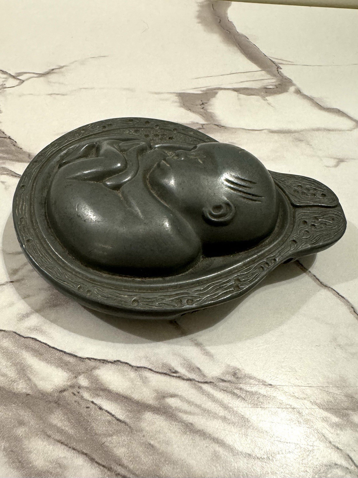 VINTAGE MEDICAL PHARMACEUTICAL PARKE-DAVIS FETAL PEWTER PAPERWEIGHT CA. 1950’s
