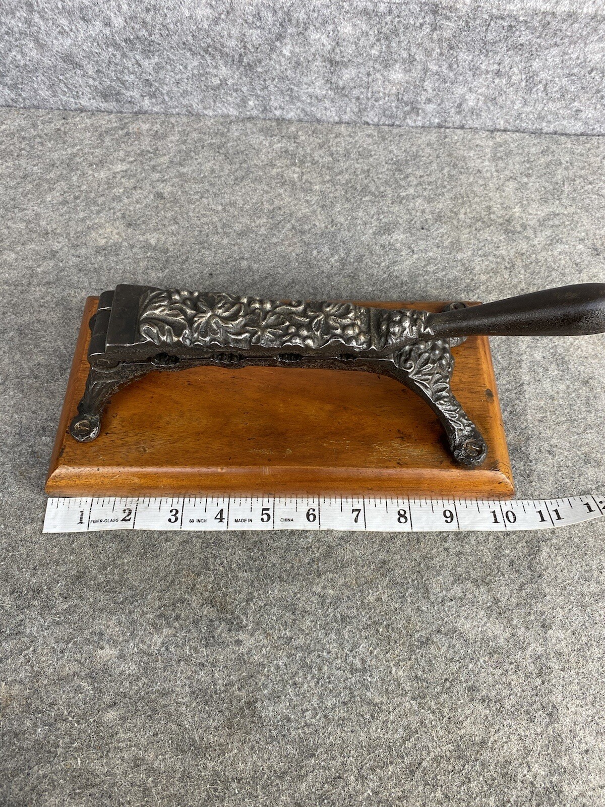 Apothecary Medical Cork Press Mounted on Wood Plinth Antique