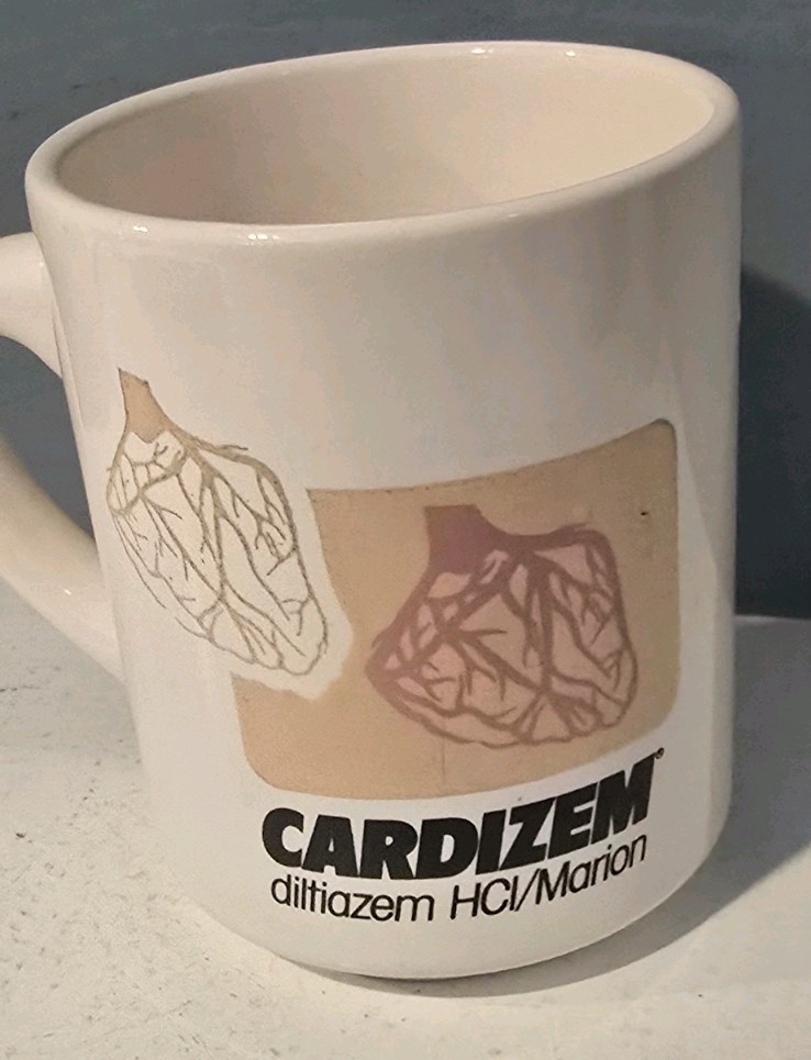 Vintage Cardizem diltiazem HCl Coffee Mug Pharmaceutical Drug Rep Pharma Promo