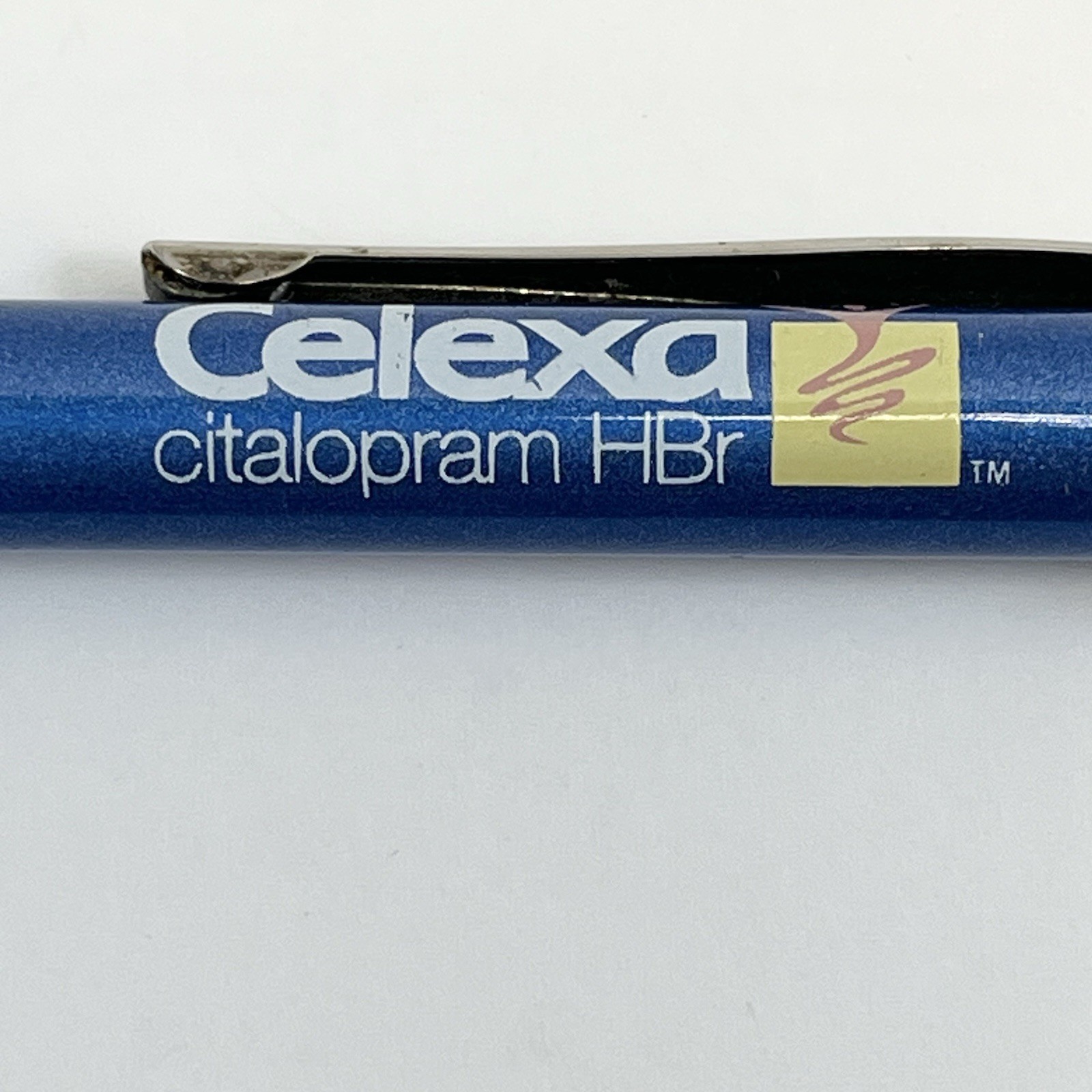 Celexa Pharm Rep. Pen Blue Metal Clicker Collectible