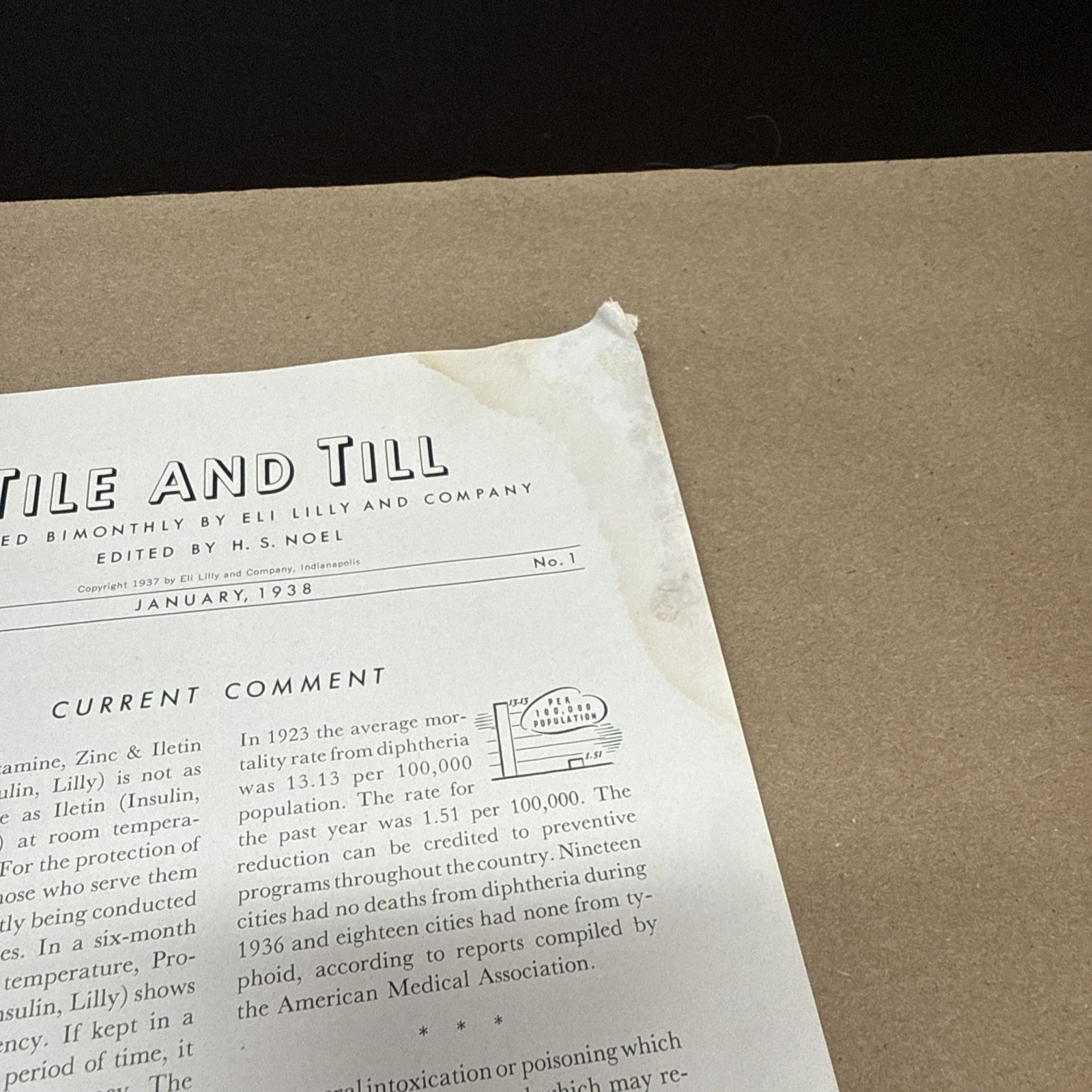 Tile And Till Magazine Eli Lilly And Company January 1938 Indianapolis Indiana